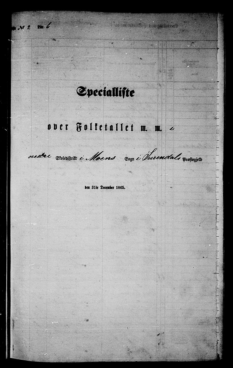 RA, Folketelling 1865 for 1566P Surnadal prestegjeld, 1865, s. 46