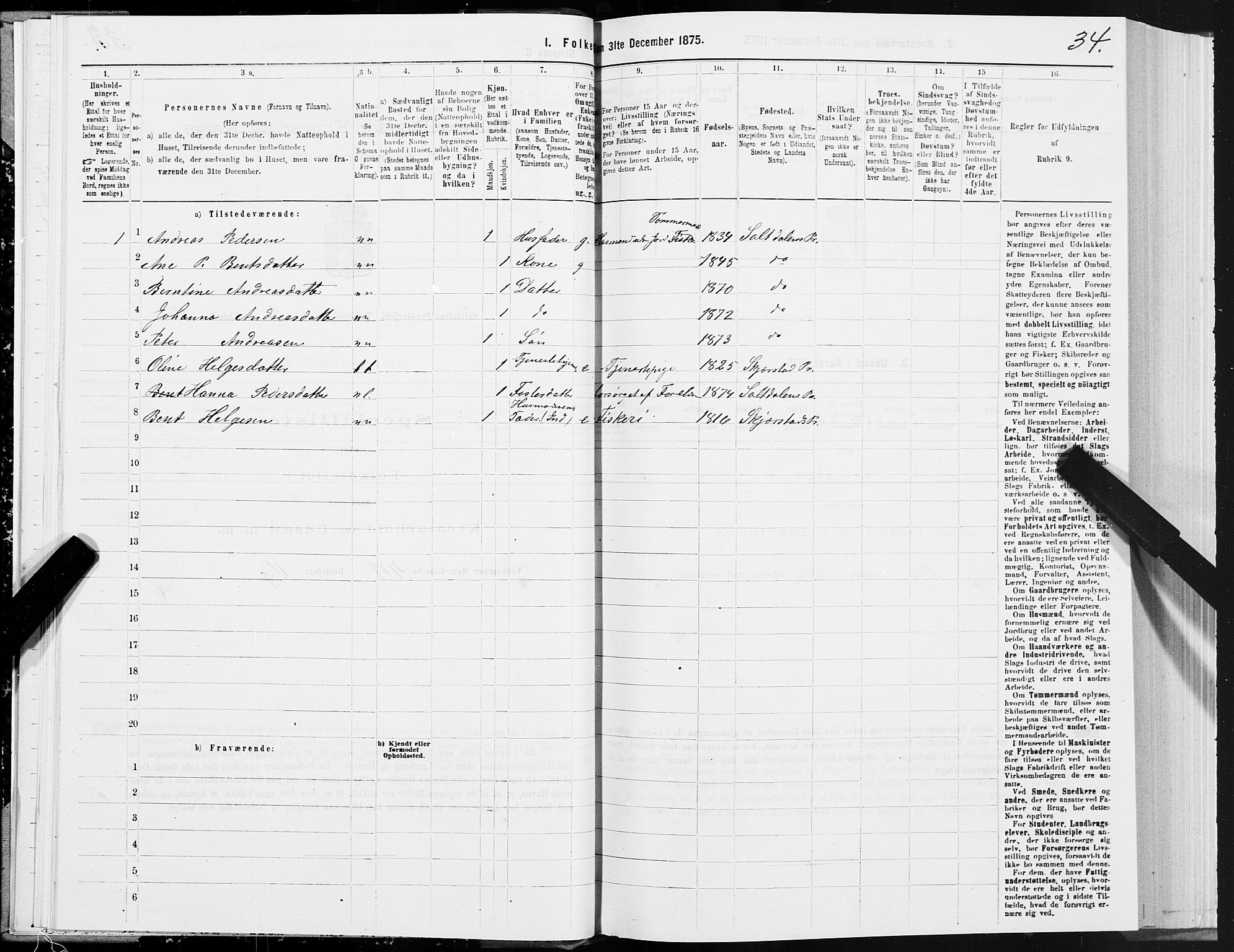 SAT, Folketelling 1875 for 1840P Saltdal prestegjeld, 1875, s. 1034