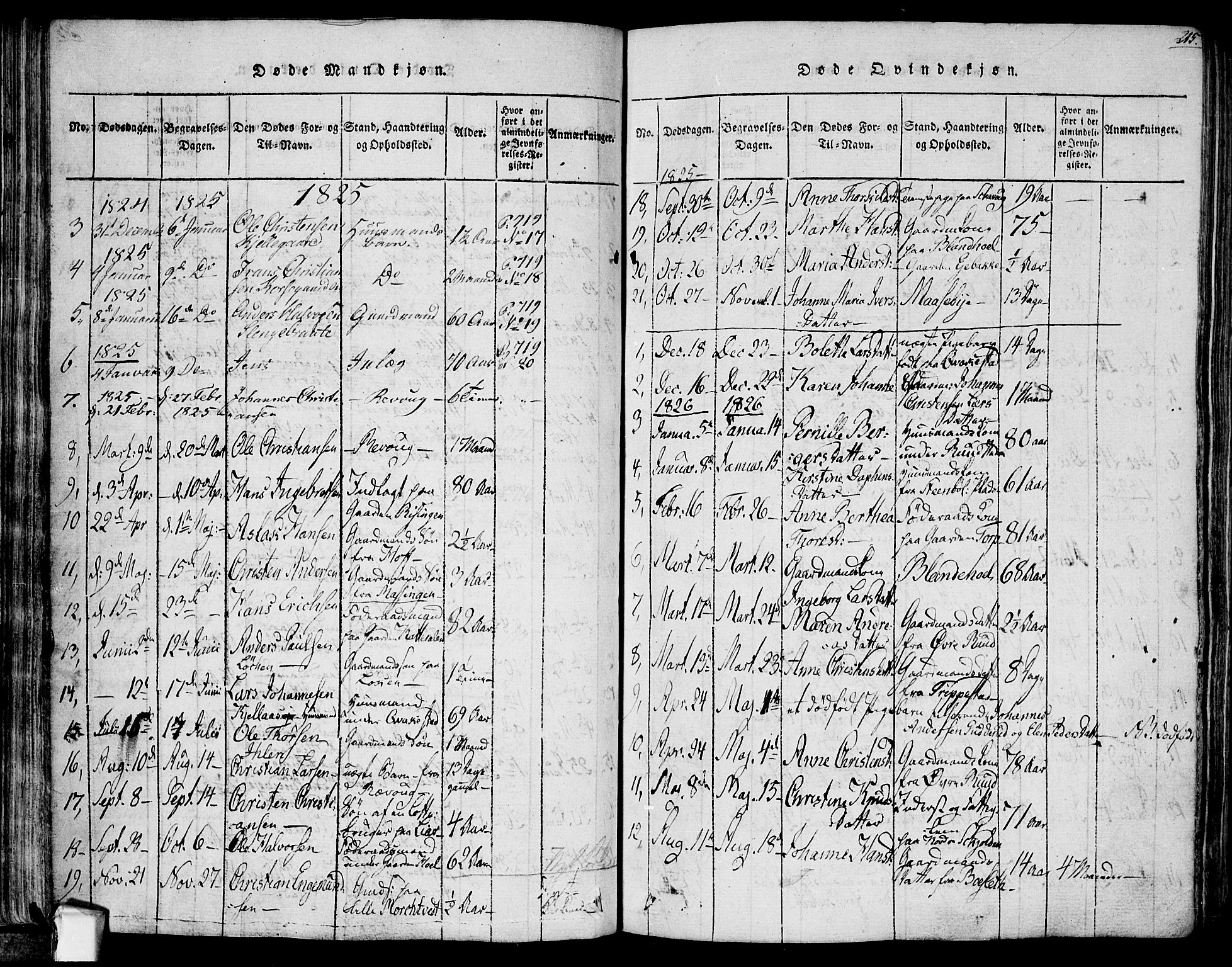 Askim prestekontor Kirkebøker, AV/SAO-A-10900/F/Fa/L0004: Ministerialbok nr. 4, 1817-1846, s. 214-215