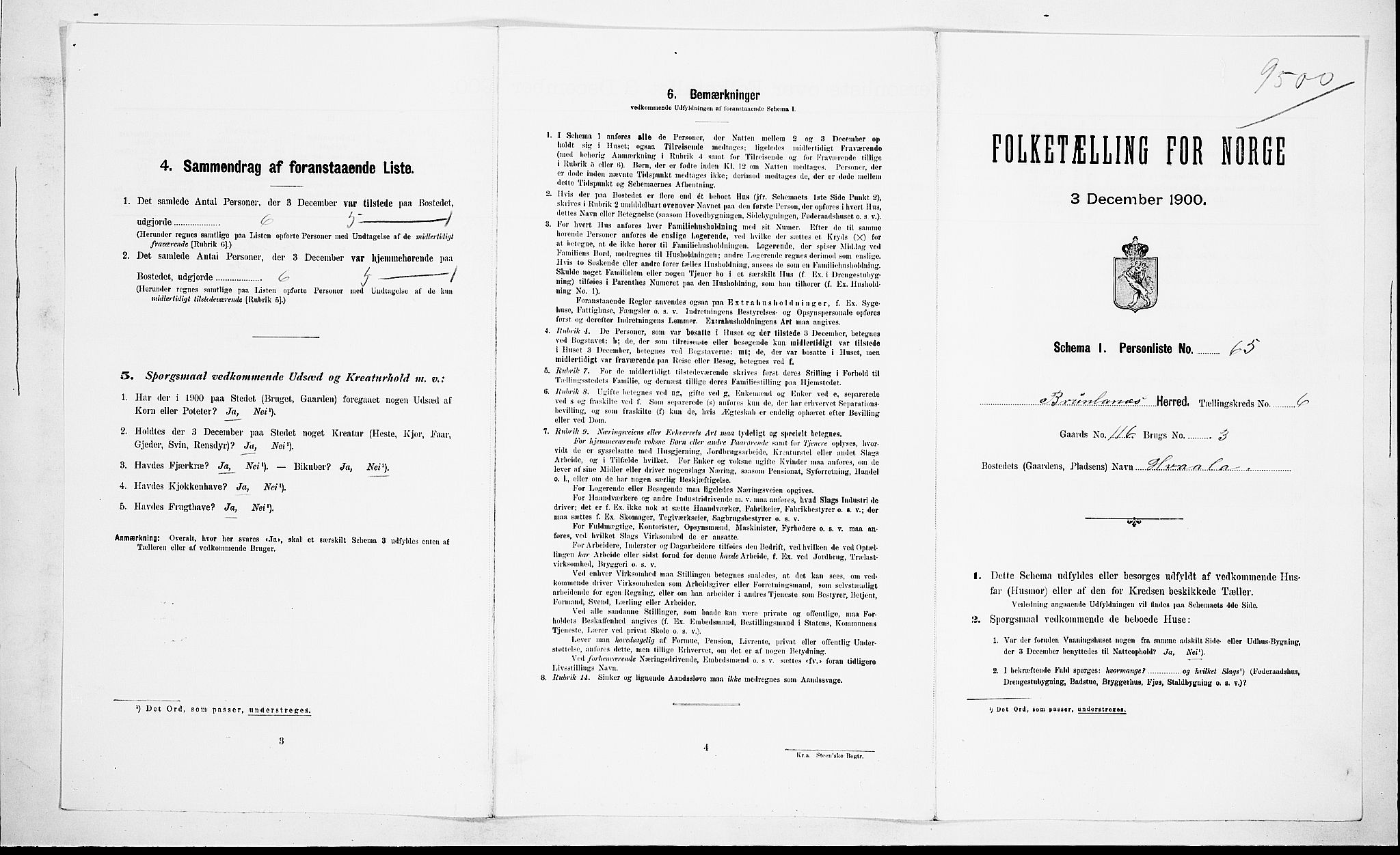 RA, Folketelling 1900 for 0726 Brunlanes herred, 1900, s. 982
