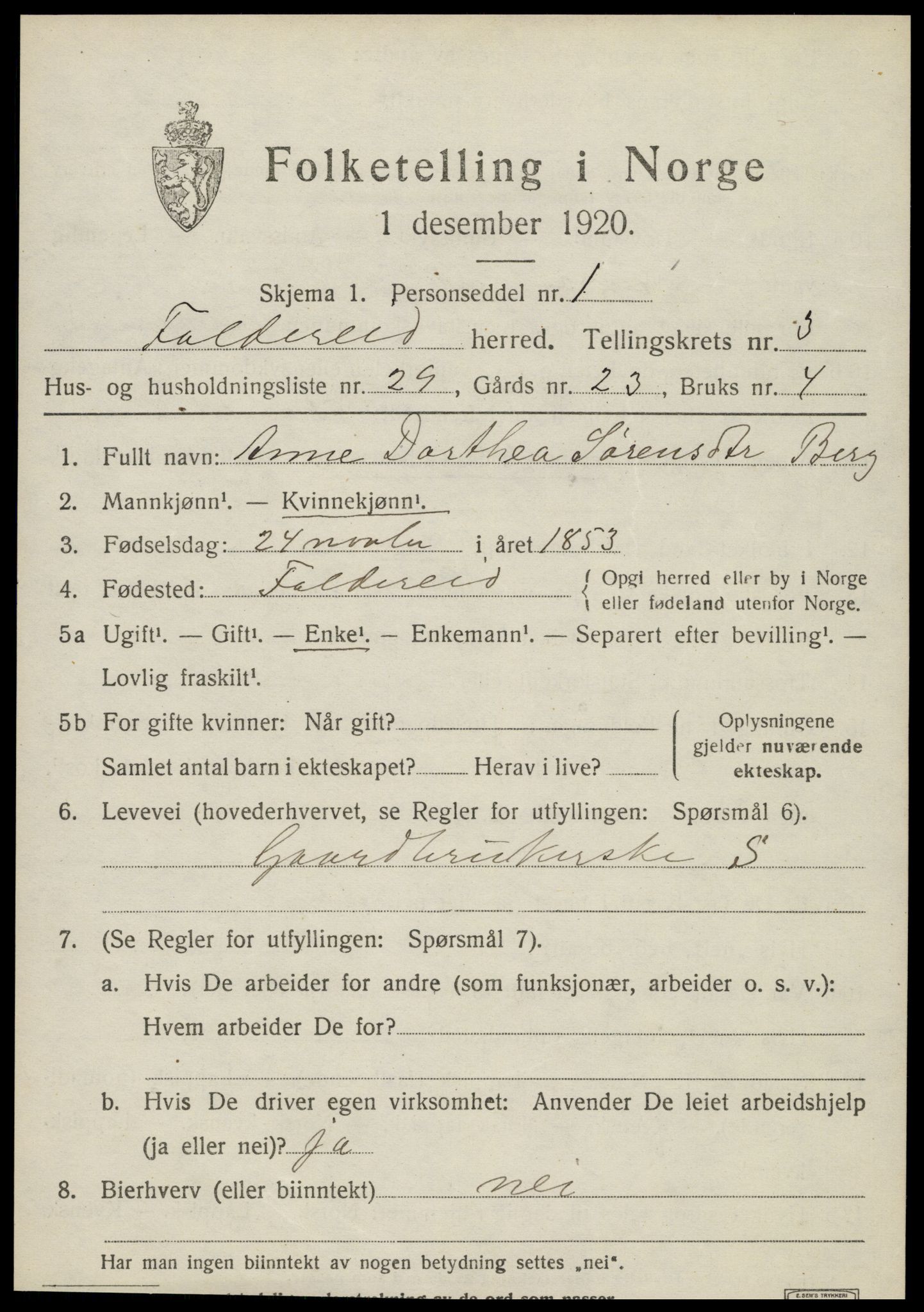 SAT, Folketelling 1920 for 1753 Foldereid herred, 1920, s. 1504
