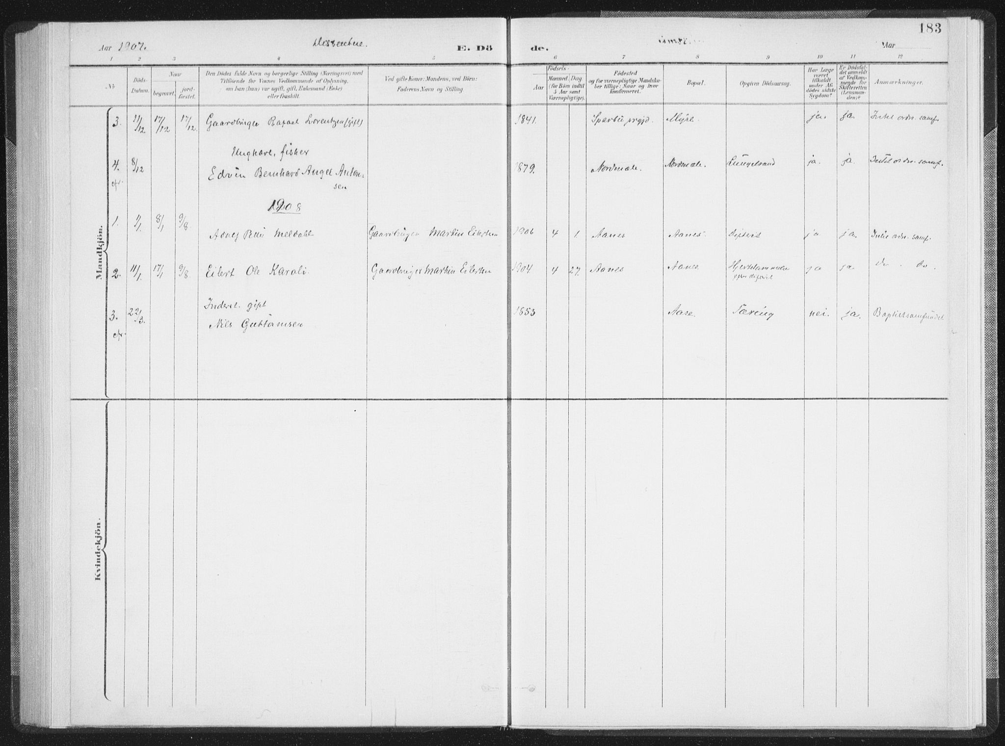 Ministerialprotokoller, klokkerbøker og fødselsregistre - Nordland, SAT/A-1459/897/L1400: Ministerialbok nr. 897A07, 1897-1908, s. 183