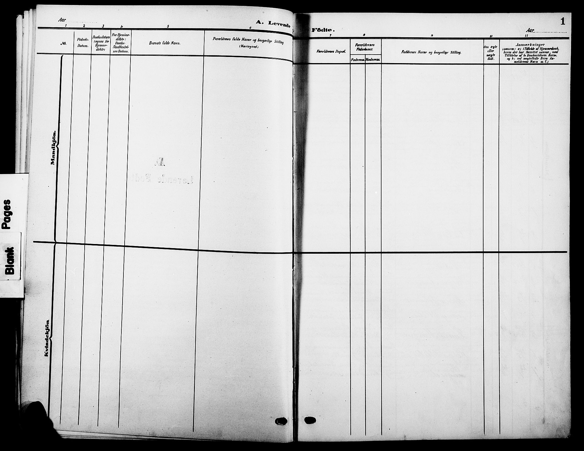 Sør-Odal prestekontor, SAH/PREST-030/H/Ha/Hab/L0006: Klokkerbok nr. 6, 1906-1919, s. 1