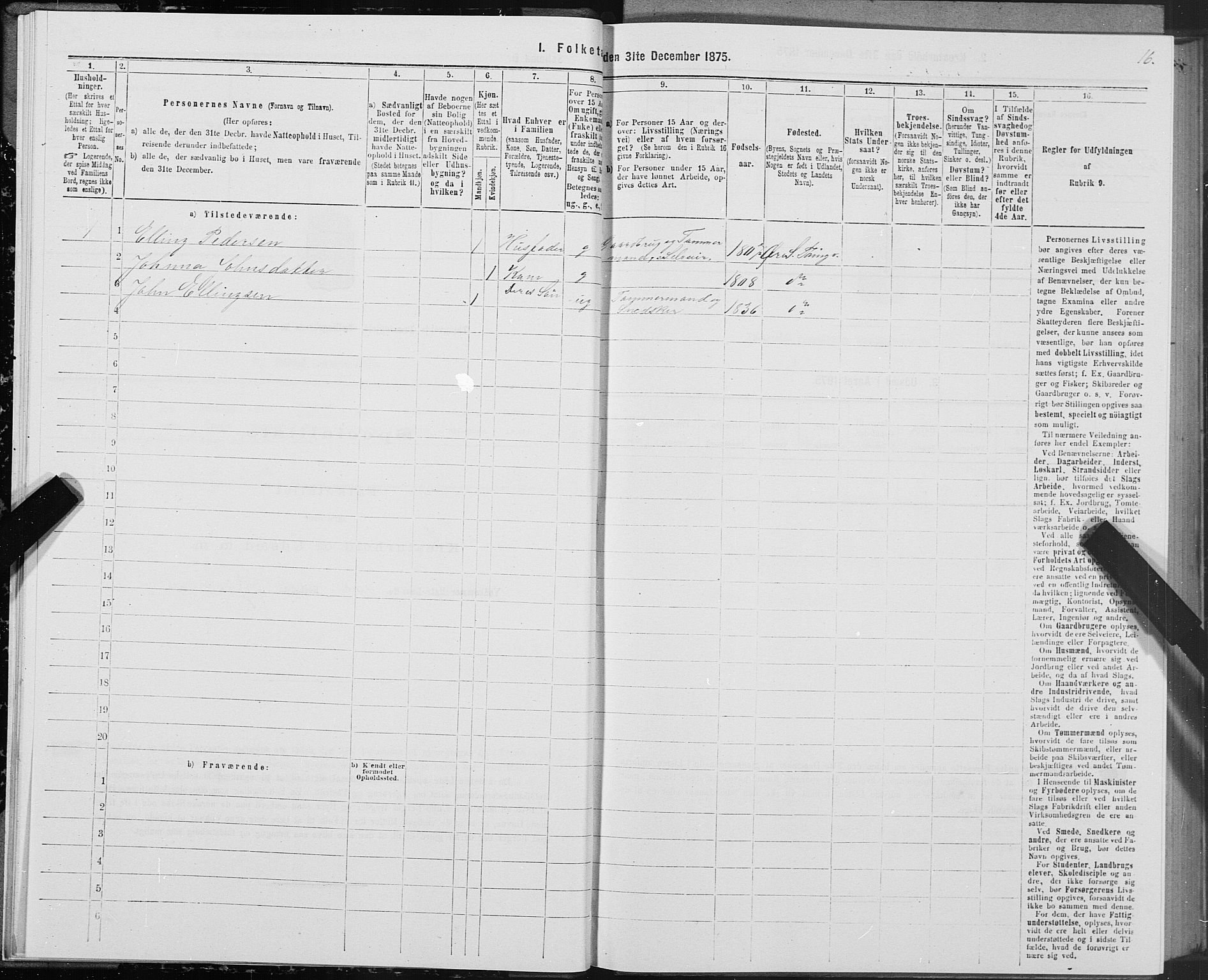 SAT, Folketelling 1875 for 1560P Tingvoll prestegjeld, 1875, s. 7016