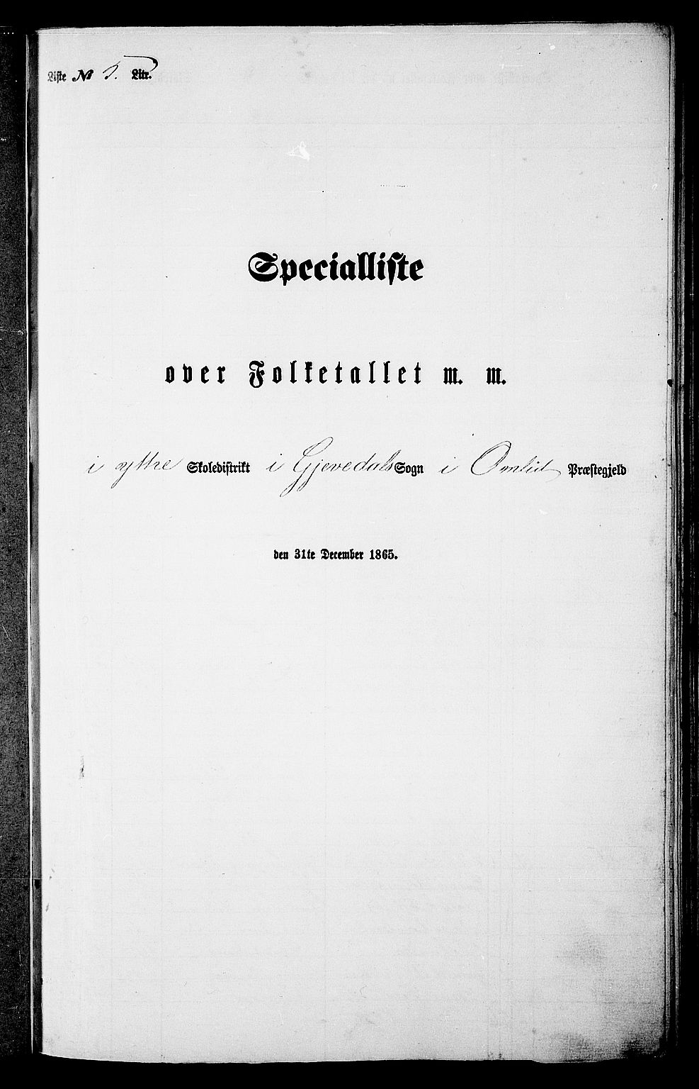 RA, Folketelling 1865 for 0929P Åmli prestegjeld, 1865, s. 64