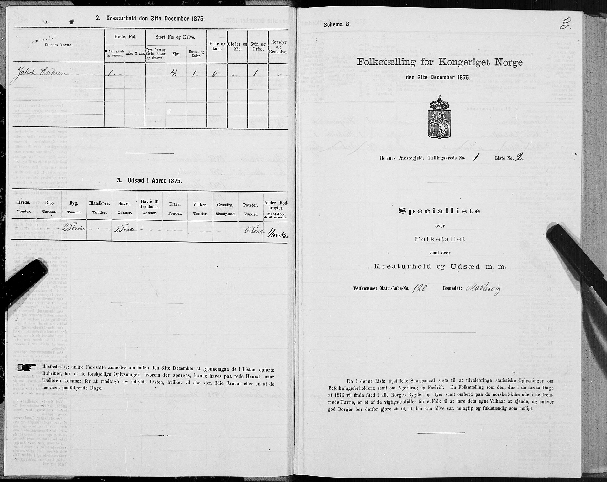 SAT, Folketelling 1875 for 1832P Hemnes prestegjeld, 1875, s. 1003