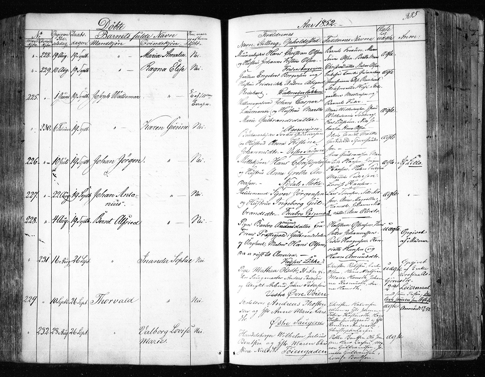 Aker prestekontor kirkebøker, SAO/A-10861/F/L0019: Ministerialbok nr. 19, 1842-1852, s. 385