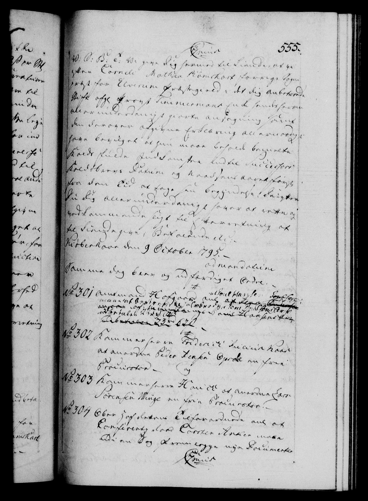Danske Kanselli 1572-1799, AV/RA-EA-3023/F/Fc/Fca/Fcab/L0045: Norske tegnelser, 1792-1796, s. 555a