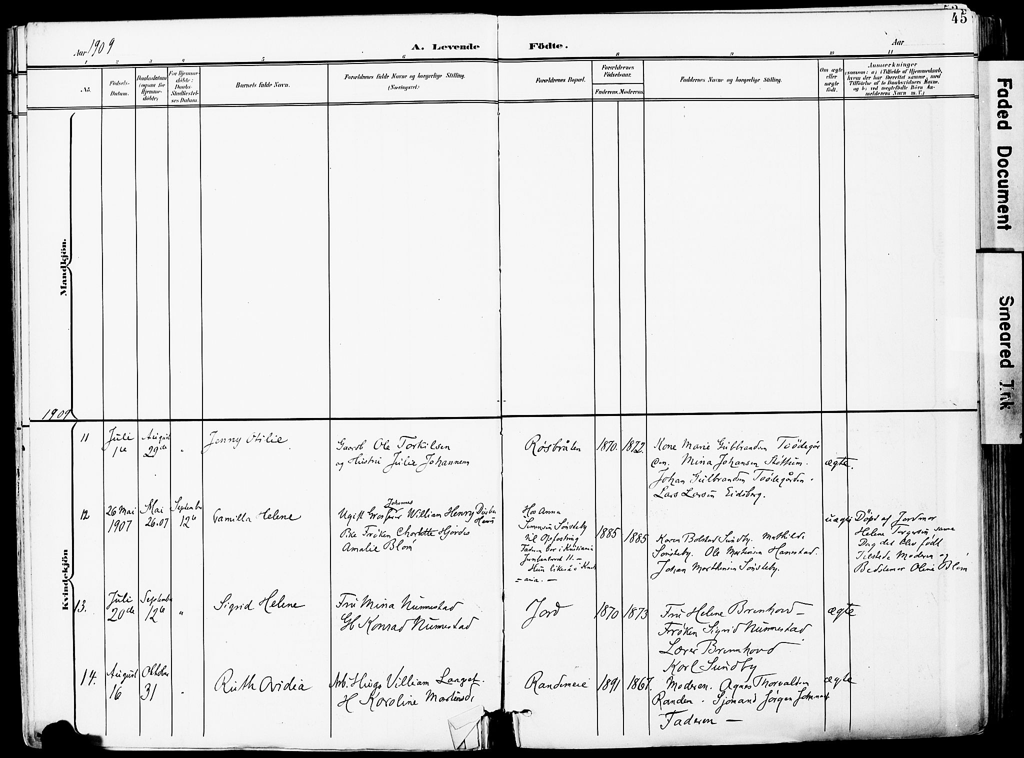 Vestby prestekontor Kirkebøker, AV/SAO-A-10893/F/Fa/L0010: Ministerialbok nr. I 10, 1900-1926, s. 45