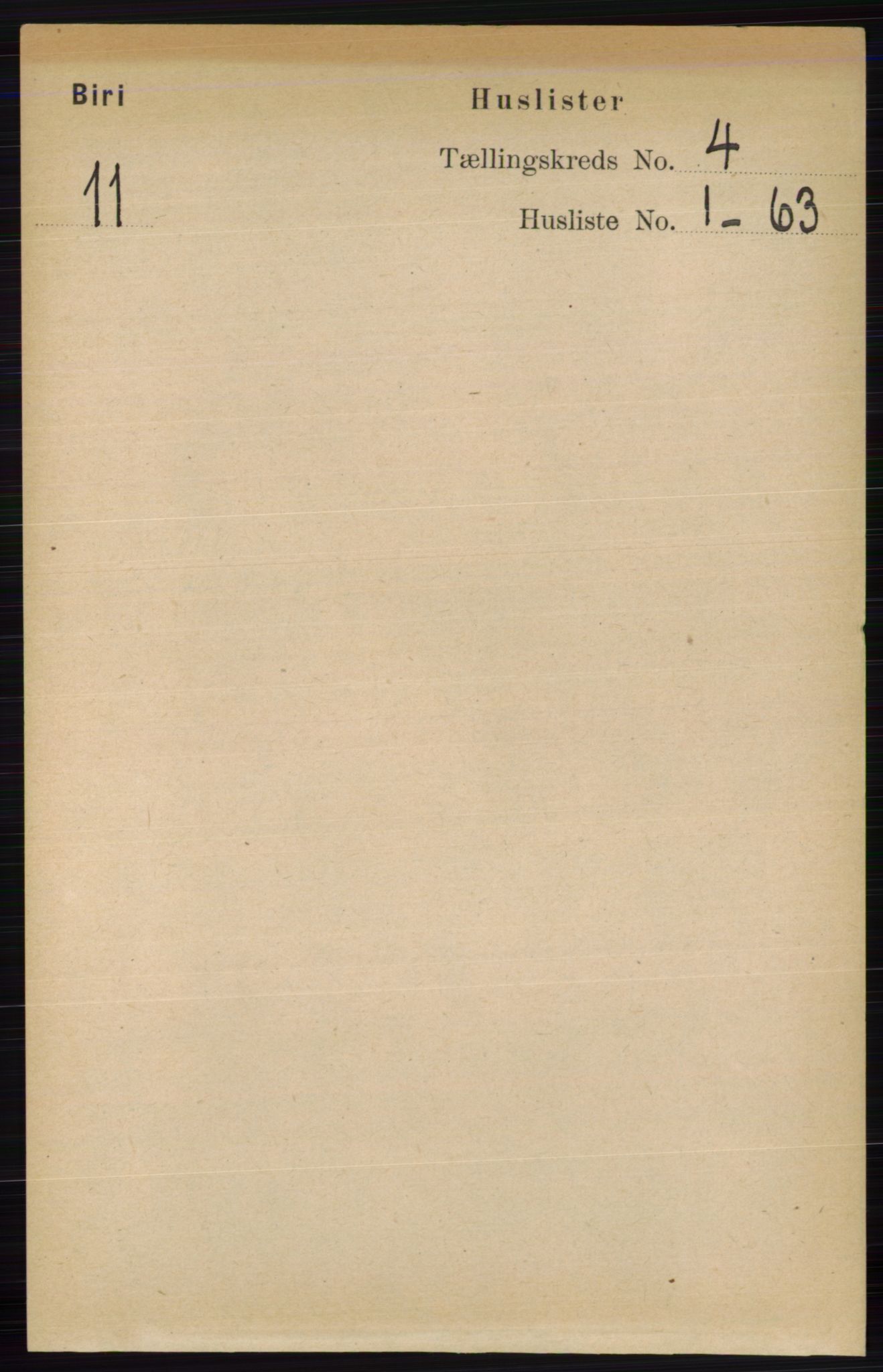 RA, Folketelling 1891 for 0525 Biri herred, 1891, s. 1327