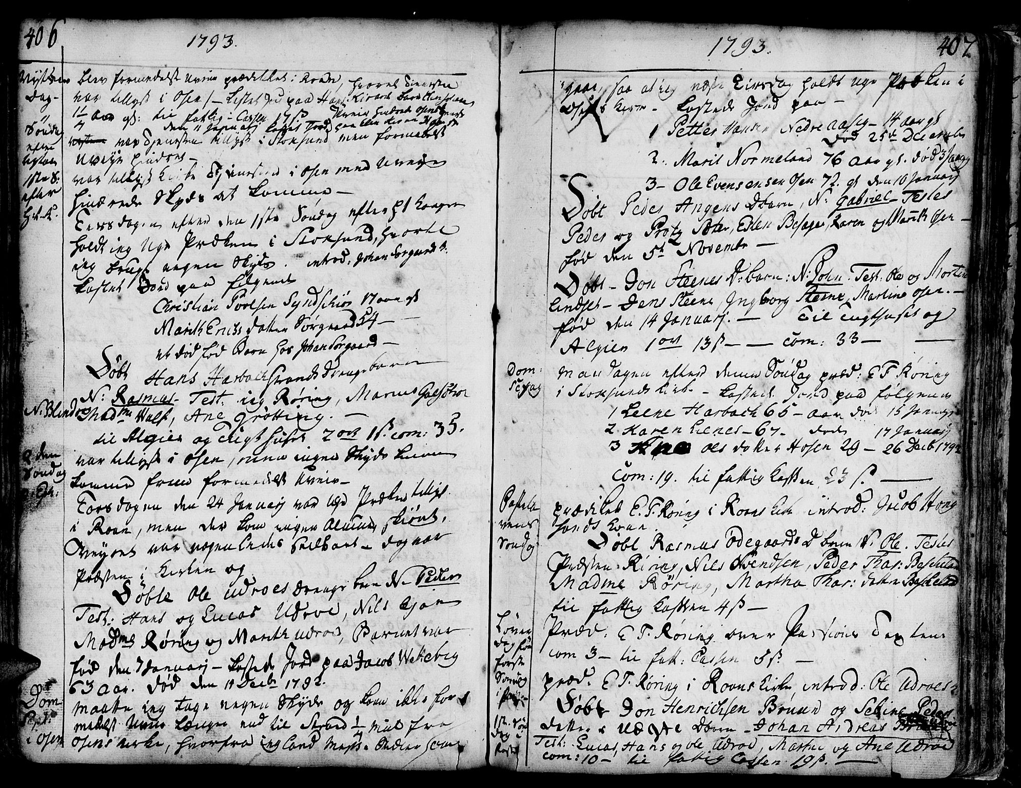Ministerialprotokoller, klokkerbøker og fødselsregistre - Sør-Trøndelag, AV/SAT-A-1456/657/L0700: Ministerialbok nr. 657A01, 1732-1801, s. 406-407