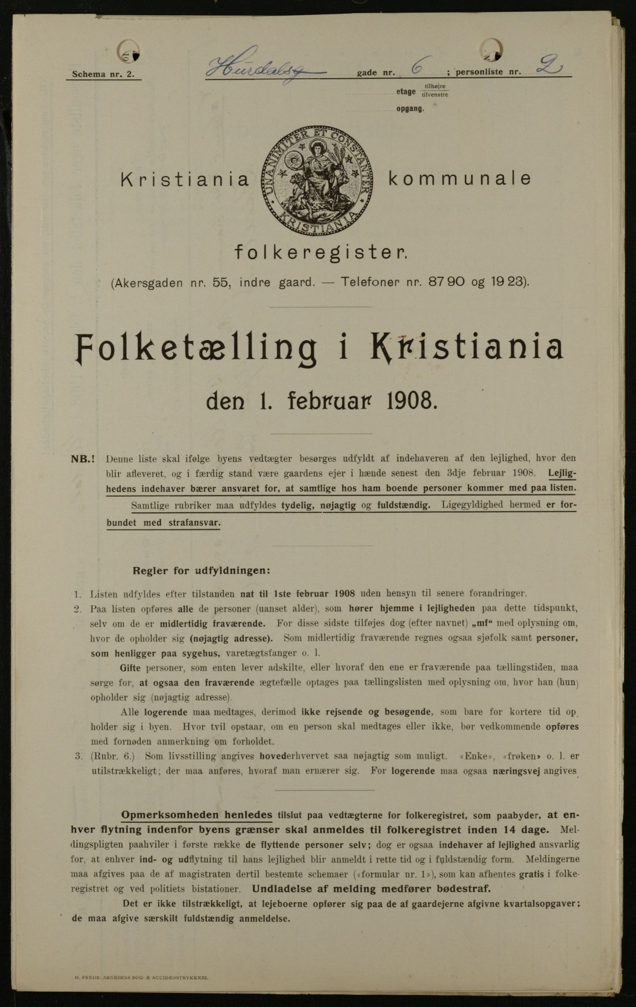 OBA, Kommunal folketelling 1.2.1908 for Kristiania kjøpstad, 1908, s. 37983