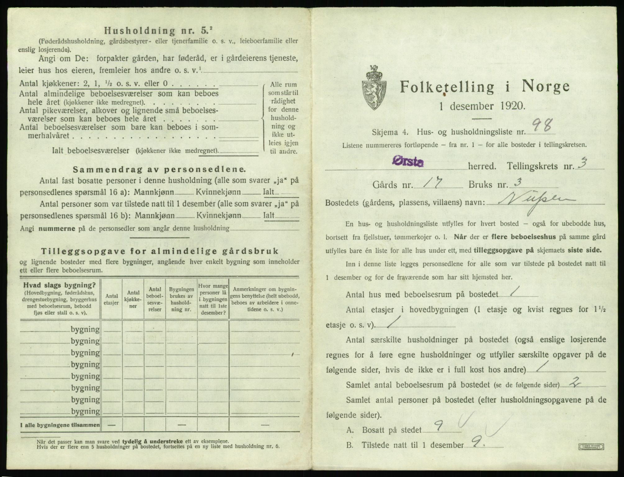 SAT, Folketelling 1920 for 1520 Ørsta herred, 1920, s. 442