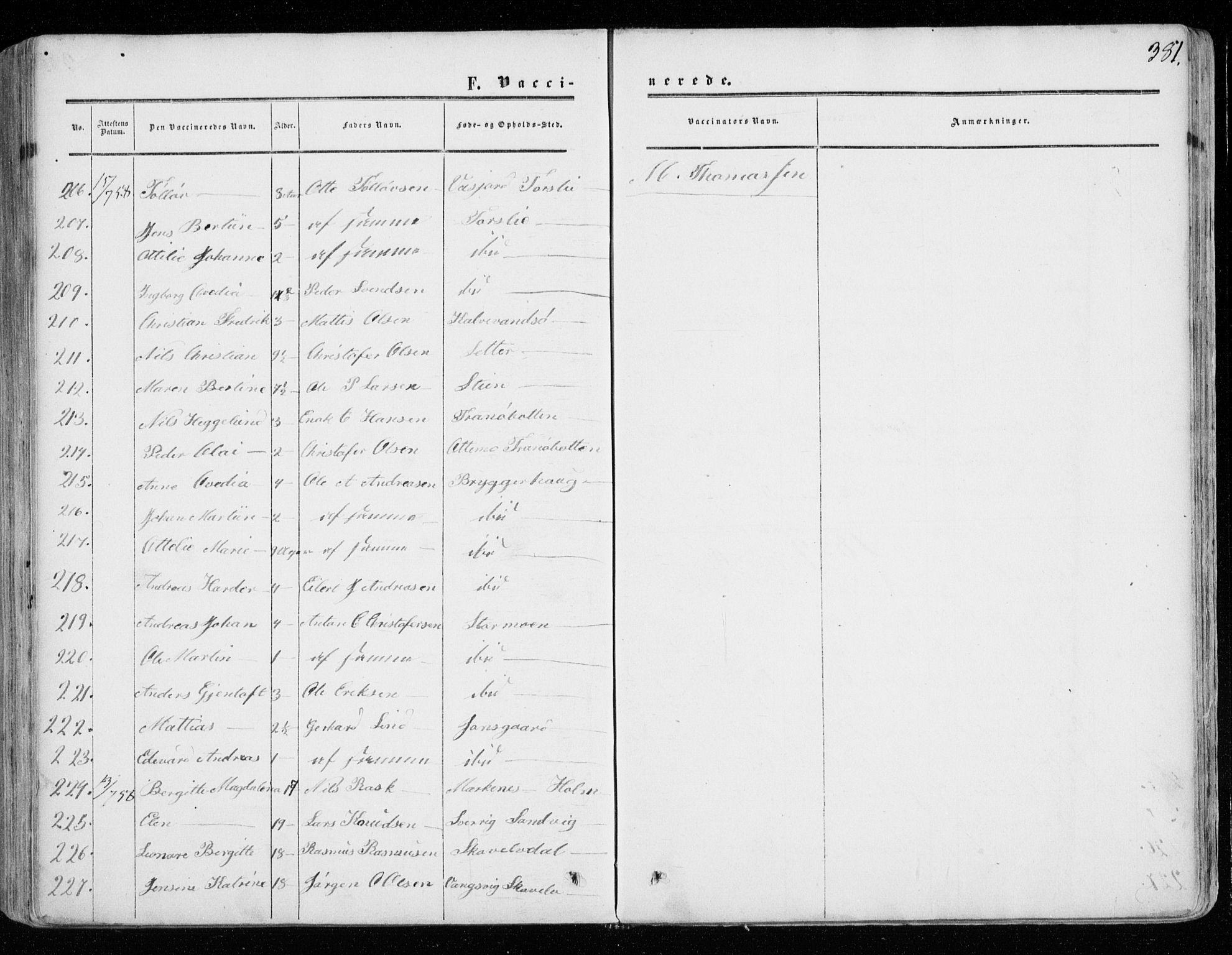 Tranøy sokneprestkontor, AV/SATØ-S-1313/I/Ia/Iaa/L0007kirke: Ministerialbok nr. 7, 1856-1866, s. 381