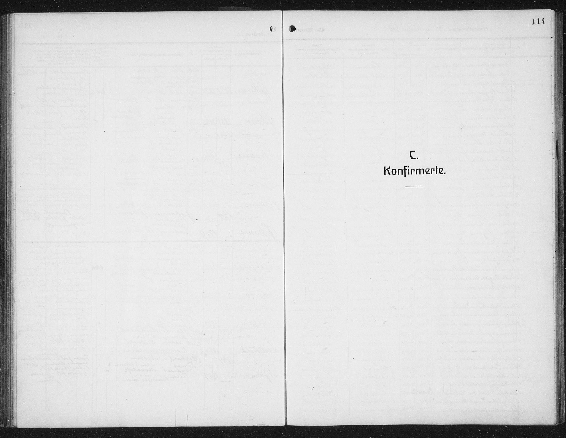 Lindås Sokneprestembete, SAB/A-76701/H/Hab: Klokkerbok nr. C 5, 1910-1927, s. 114