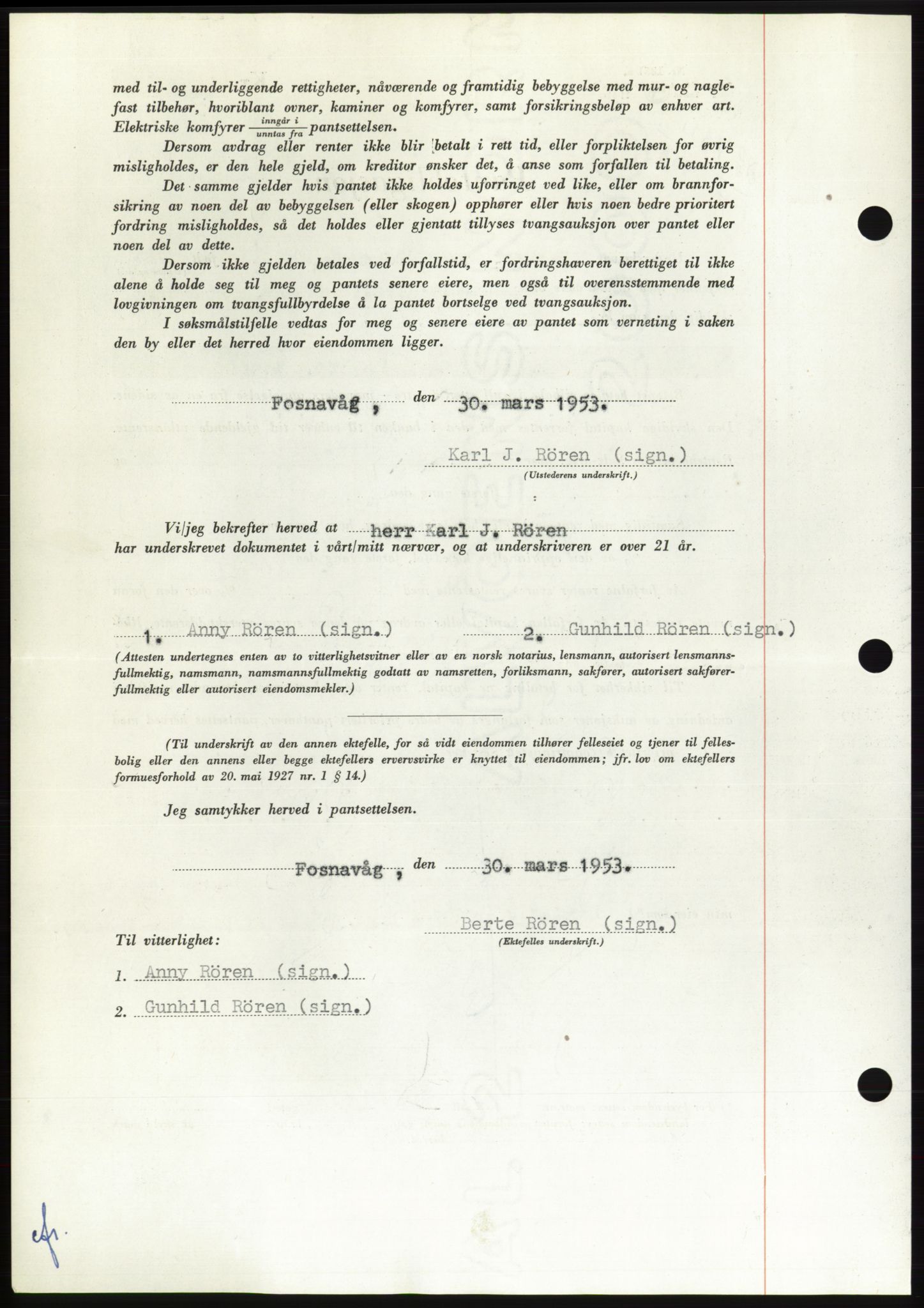 Søre Sunnmøre sorenskriveri, AV/SAT-A-4122/1/2/2C/L0123: Pantebok nr. 11B, 1953-1953, Dagboknr: 732/1953