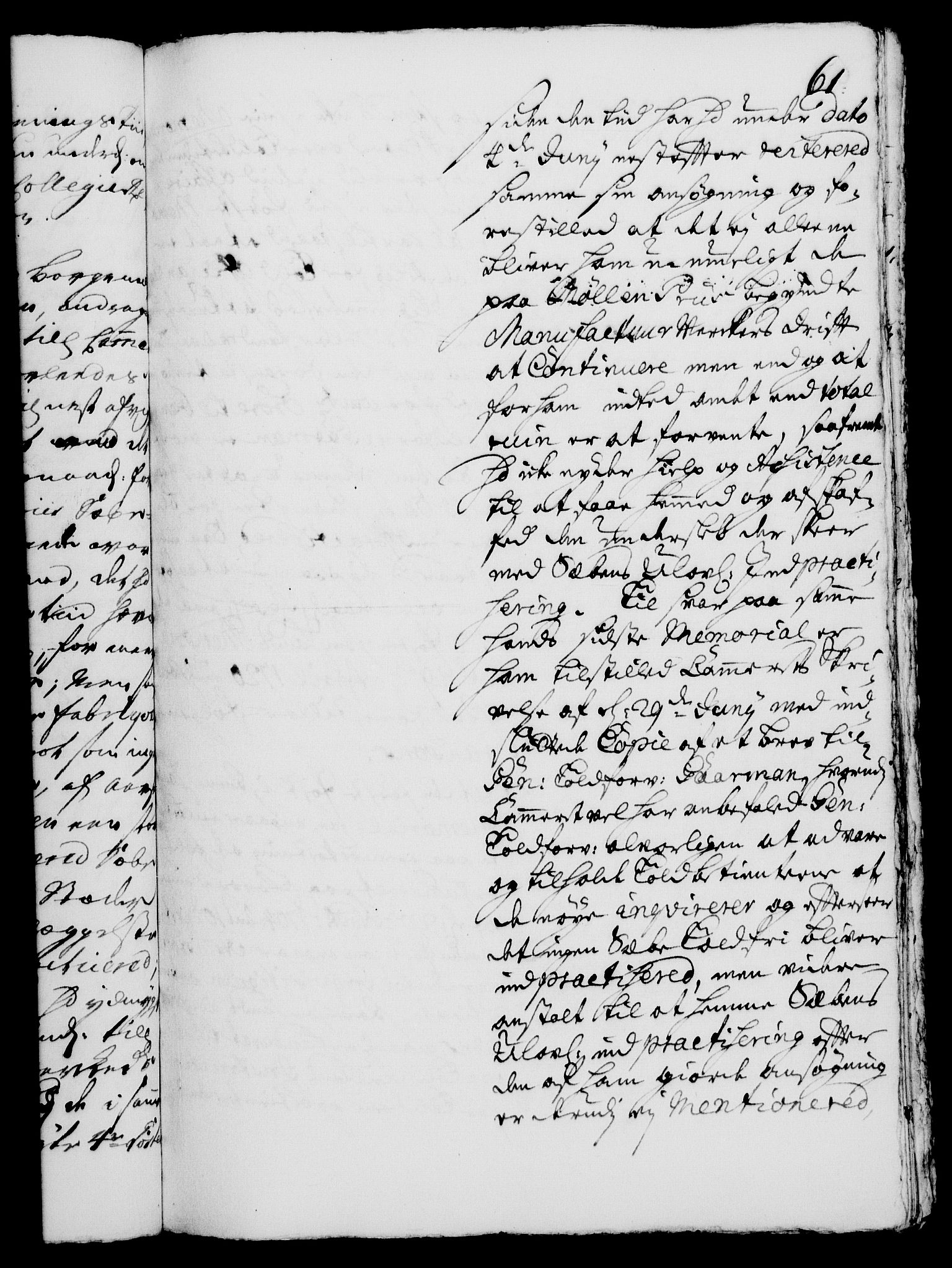 Rentekammeret, Kammerkanselliet, RA/EA-3111/G/Gh/Gha/L0002: Norsk ekstraktmemorialprotokoll, sak. 376-599 (merket RK 53.47), 1720, s. 61