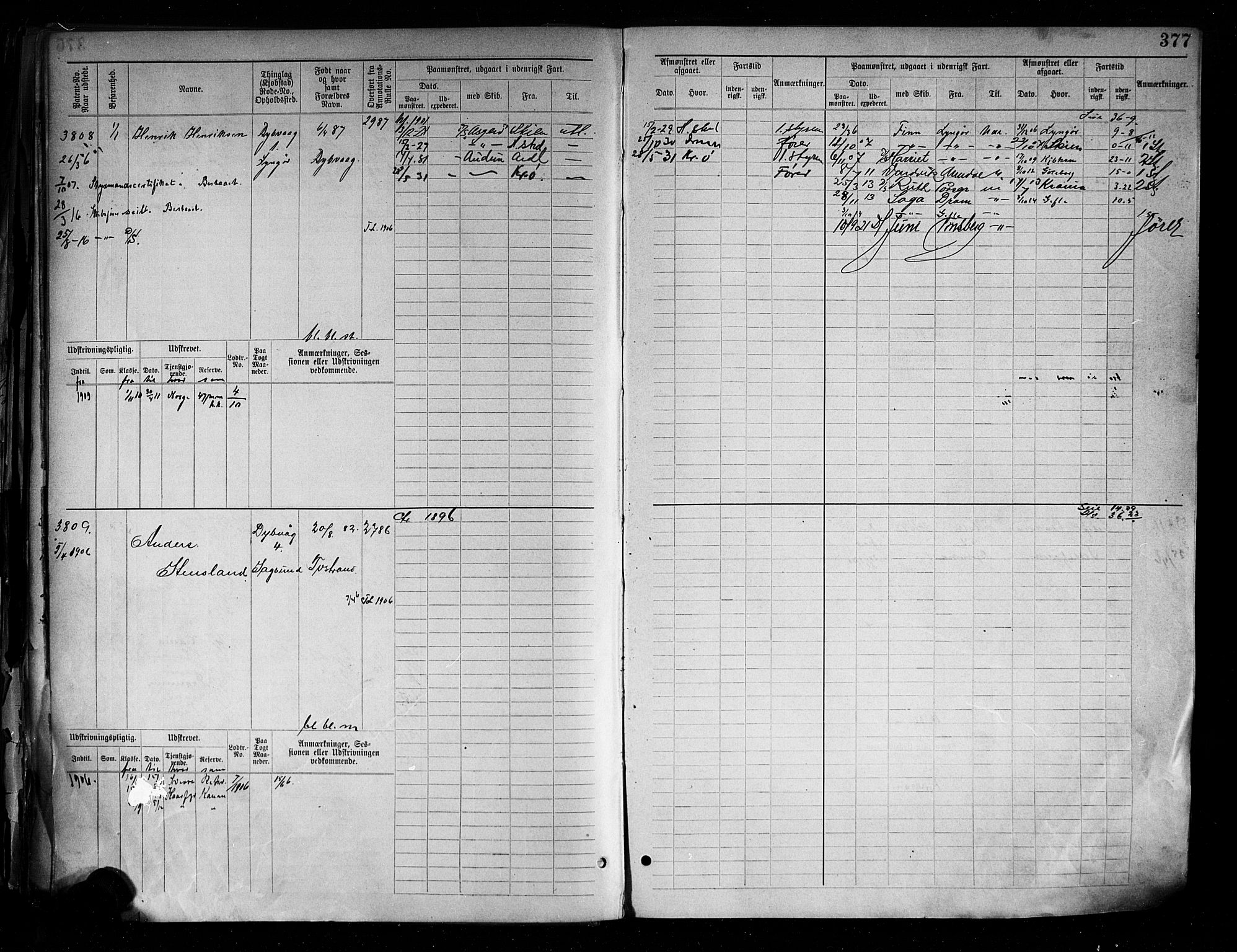 Tvedestrand mønstringskrets, AV/SAK-2031-0011/F/Fb/L0005: Hovedrulle A nr 3057-3817, R-6, 1890-1920, s. 386