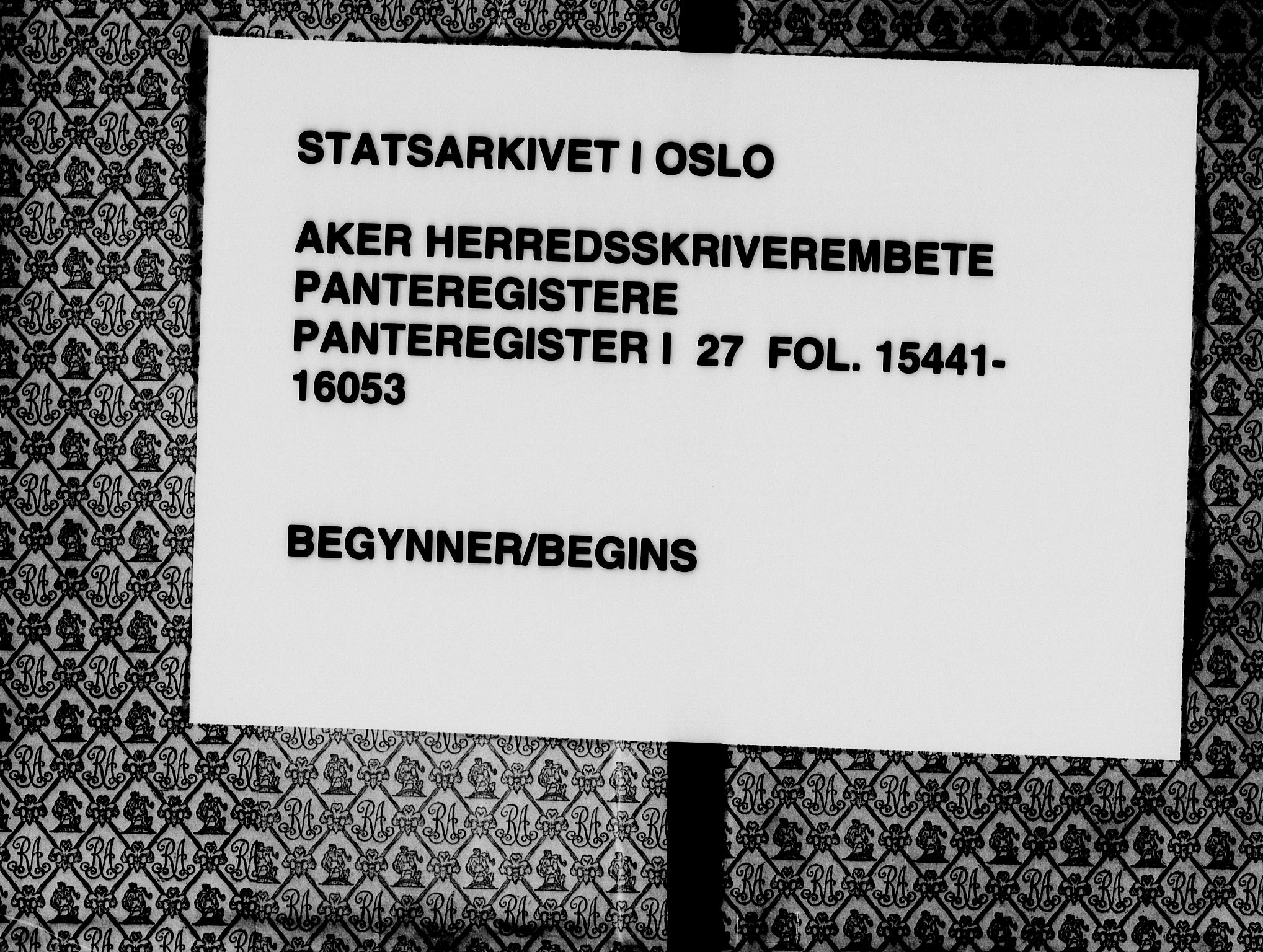 Aker herredsskriveri, SAO/A-10896/G/Ga/Gab/Gaba/L0027: Panteregister nr. I 27, 1910-1950