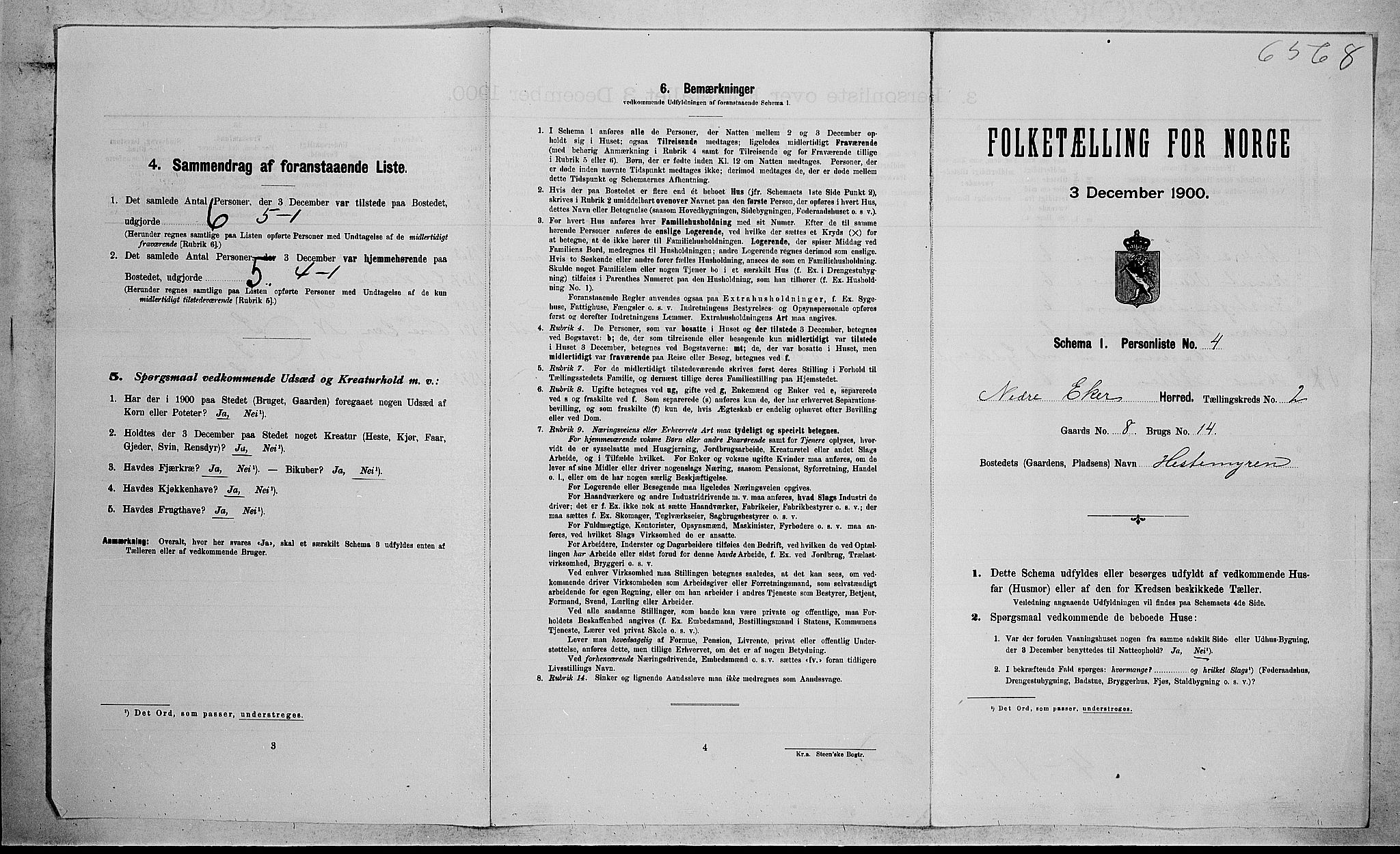 RA, Folketelling 1900 for 0625 Nedre Eiker herred, 1900, s. 256