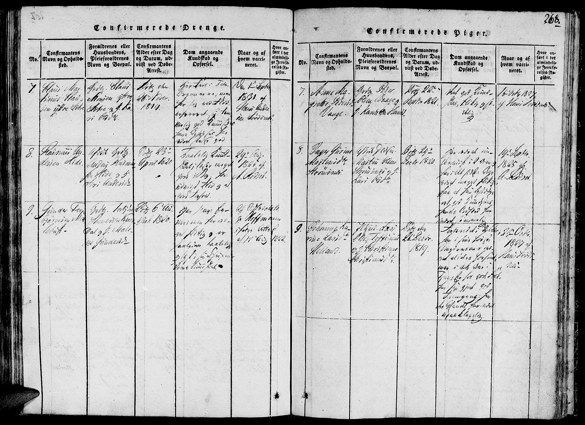 Ministerialprotokoller, klokkerbøker og fødselsregistre - Møre og Romsdal, AV/SAT-A-1454/503/L0033: Ministerialbok nr. 503A01, 1816-1841, s. 268