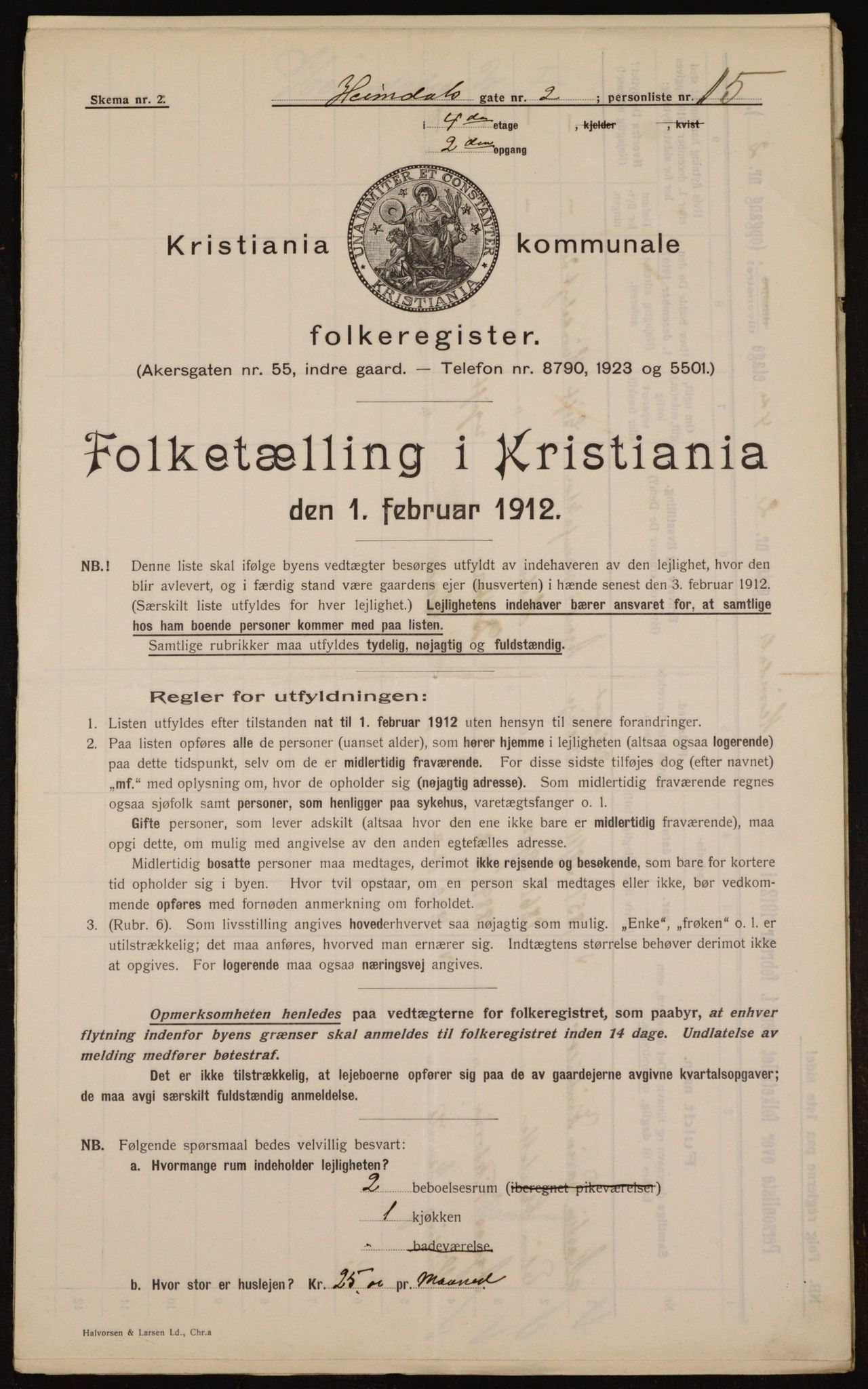 OBA, Kommunal folketelling 1.2.1912 for Kristiania, 1912, s. 36981