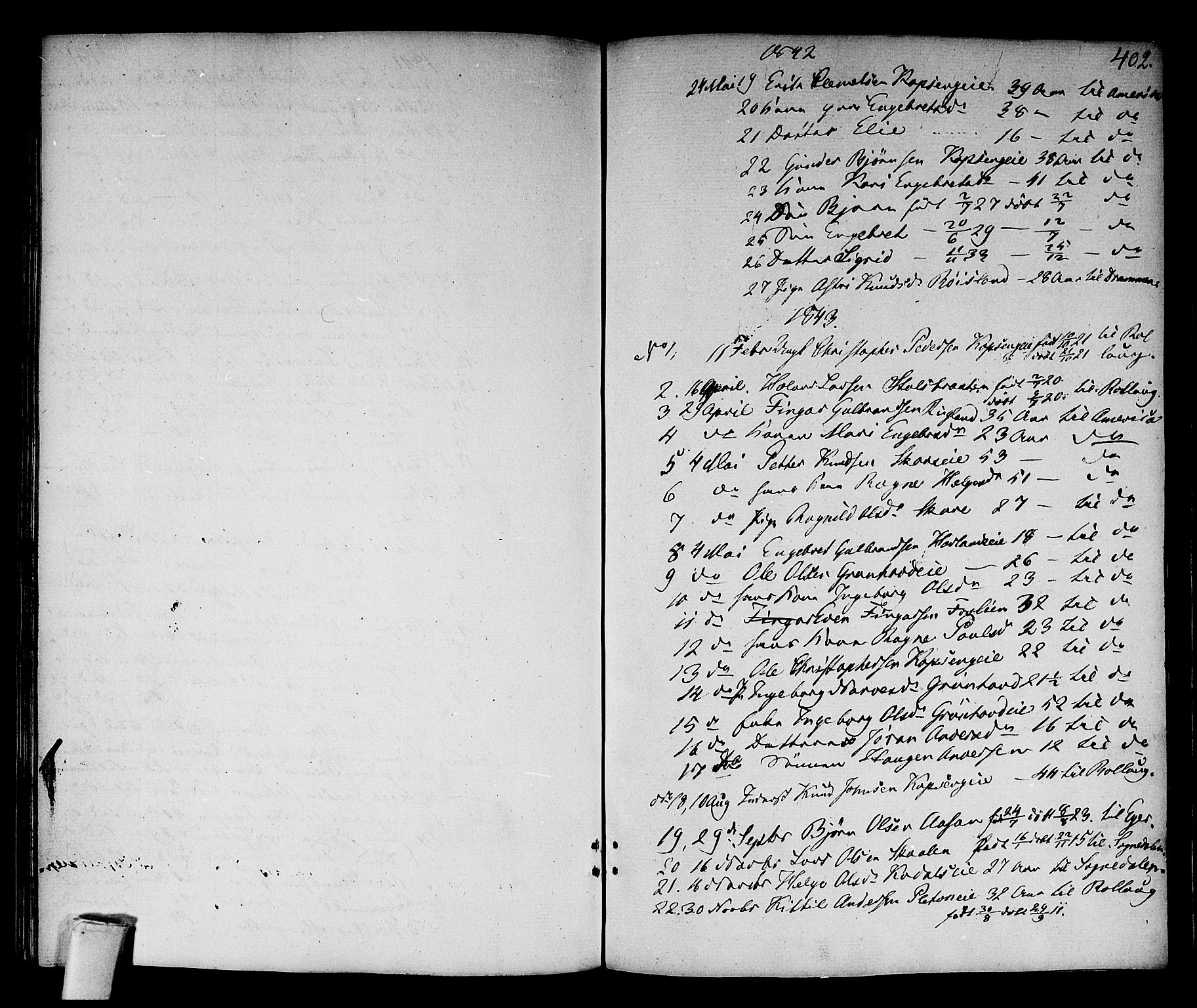 Sigdal kirkebøker, SAKO/A-245/F/Fa/L0006: Ministerialbok nr. I 6 /2, 1829-1843, s. 402