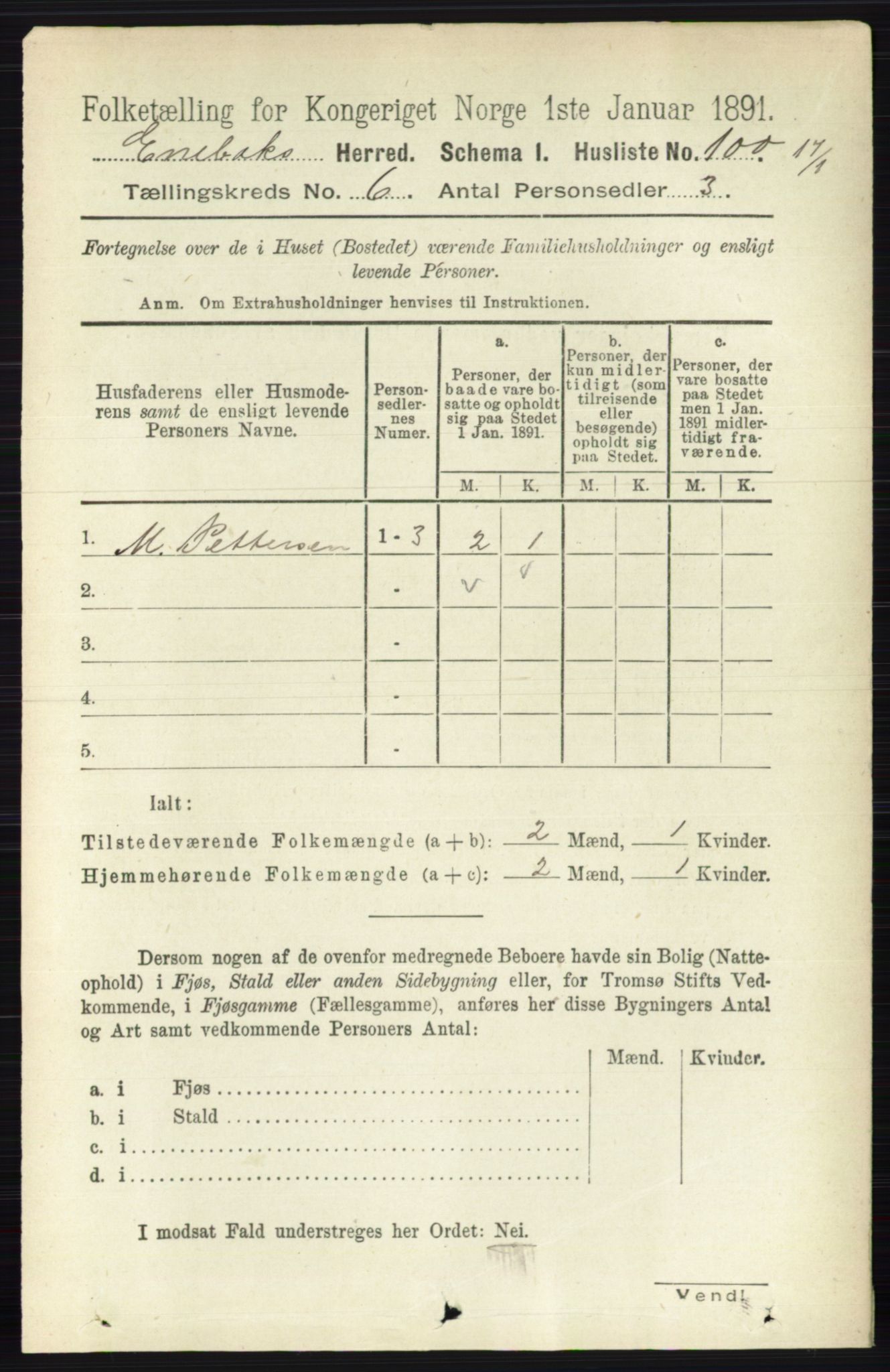 RA, Folketelling 1891 for 0229 Enebakk herred, 1891, s. 2895
