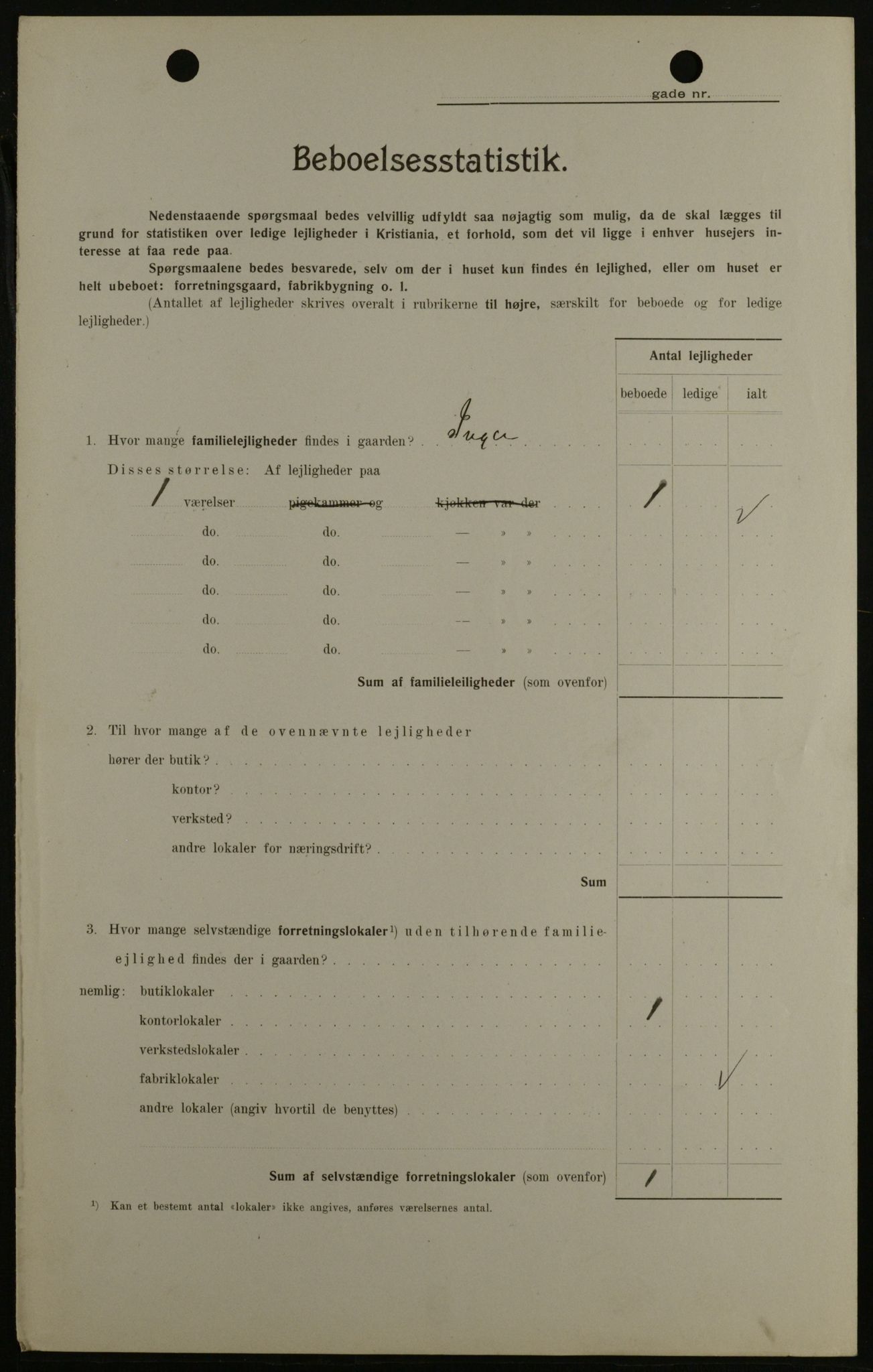 OBA, Kommunal folketelling 1.2.1908 for Kristiania kjøpstad, 1908, s. 116572