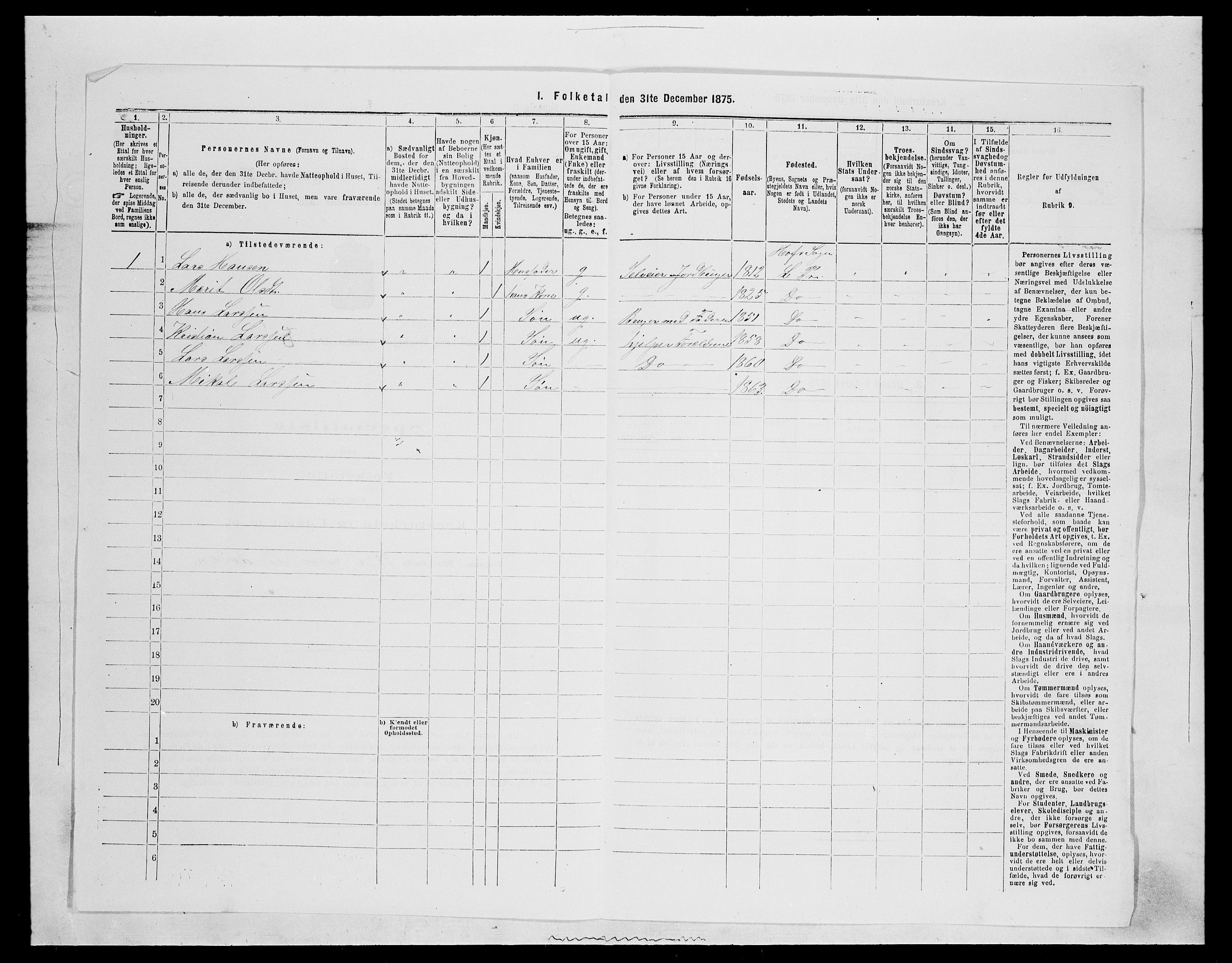 SAH, Folketelling 1875 for 0536P Søndre Land prestegjeld, 1875, s. 1316