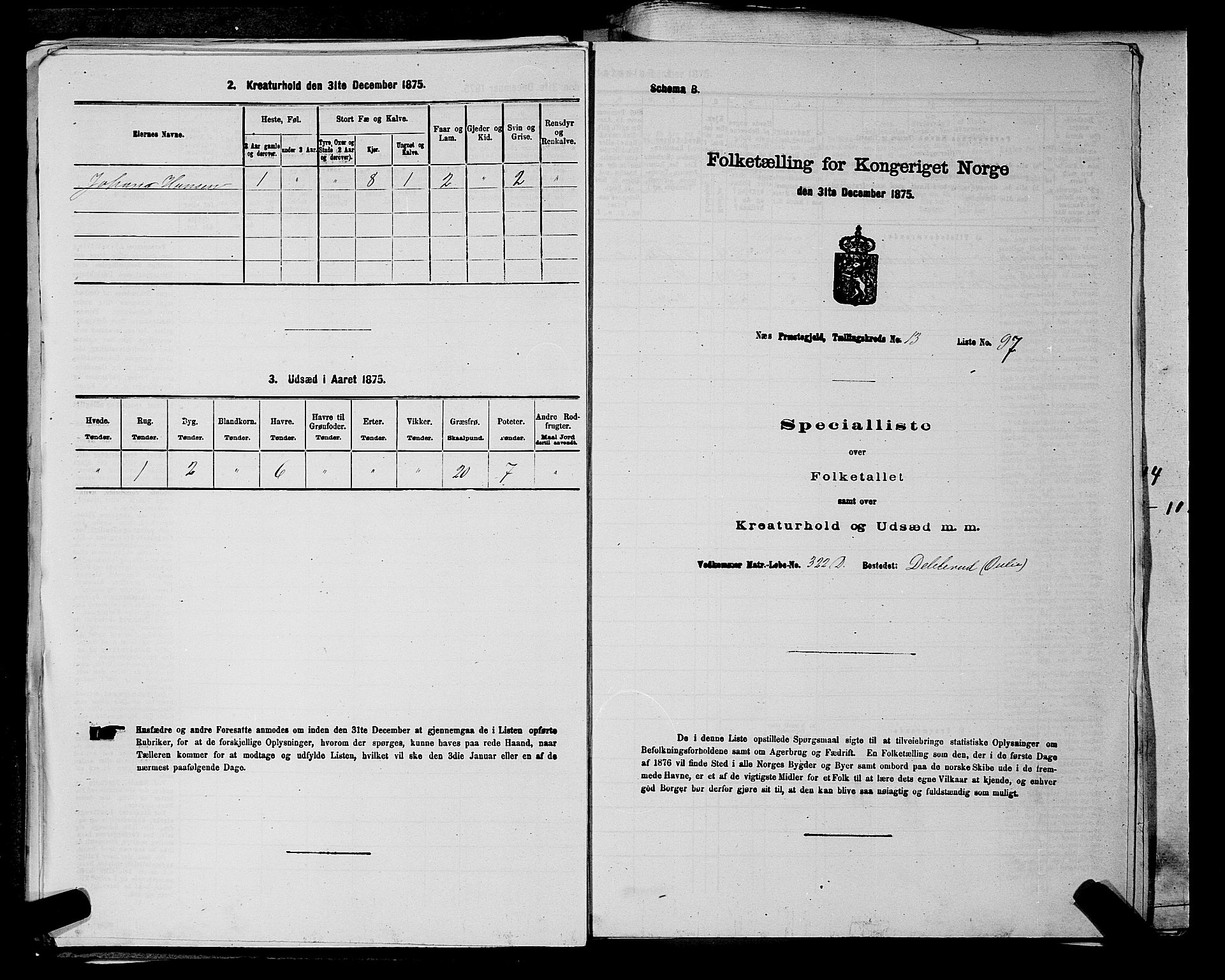 RA, Folketelling 1875 for 0236P Nes prestegjeld, 1875, s. 2478