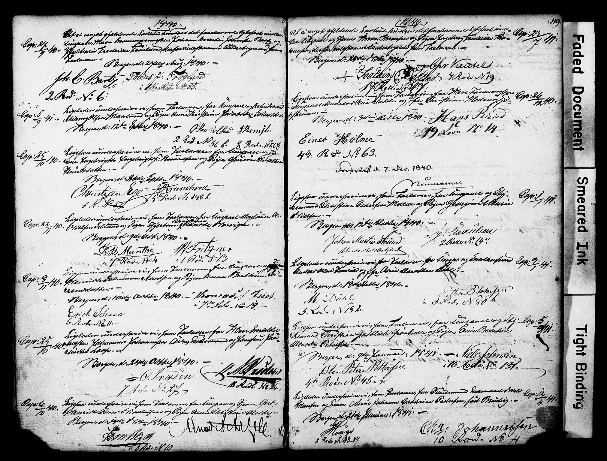 Nykirken Sokneprestembete, SAB/A-77101: Forlovererklæringer nr. II.5.1, 1814-1846, s. 119