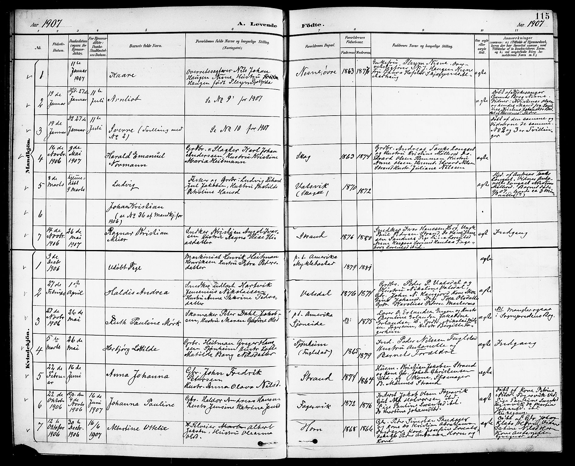Ministerialprotokoller, klokkerbøker og fødselsregistre - Nordland, SAT/A-1459/838/L0559: Klokkerbok nr. 838C06, 1893-1910, s. 115