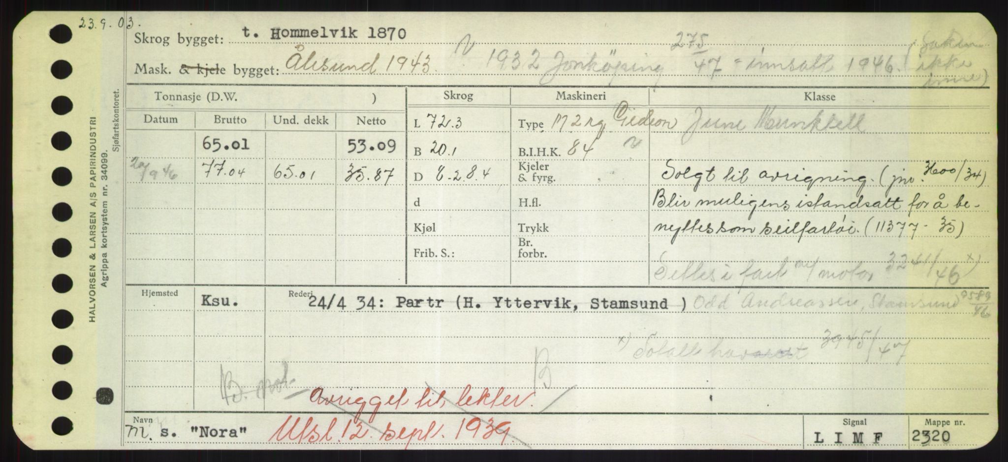 Sjøfartsdirektoratet med forløpere, Skipsmålingen, AV/RA-S-1627/H/Hd/L0026: Fartøy, N-Norhol, s. 343