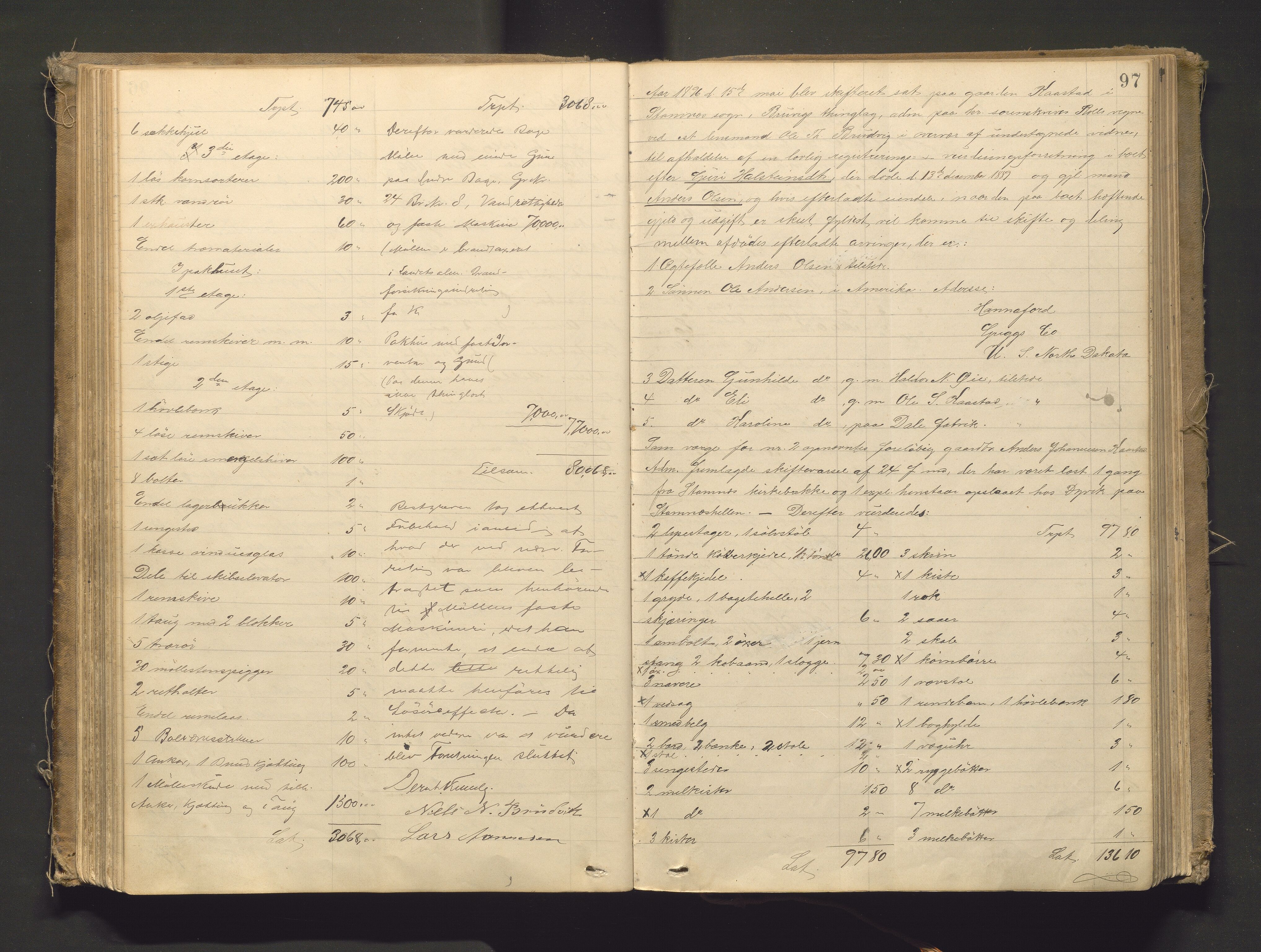 Lensmannen i Bruvik, AV/SAB-A-31301/0006/L0003: Registreringsprotokoll, 1884-1911, s. 96b-97a