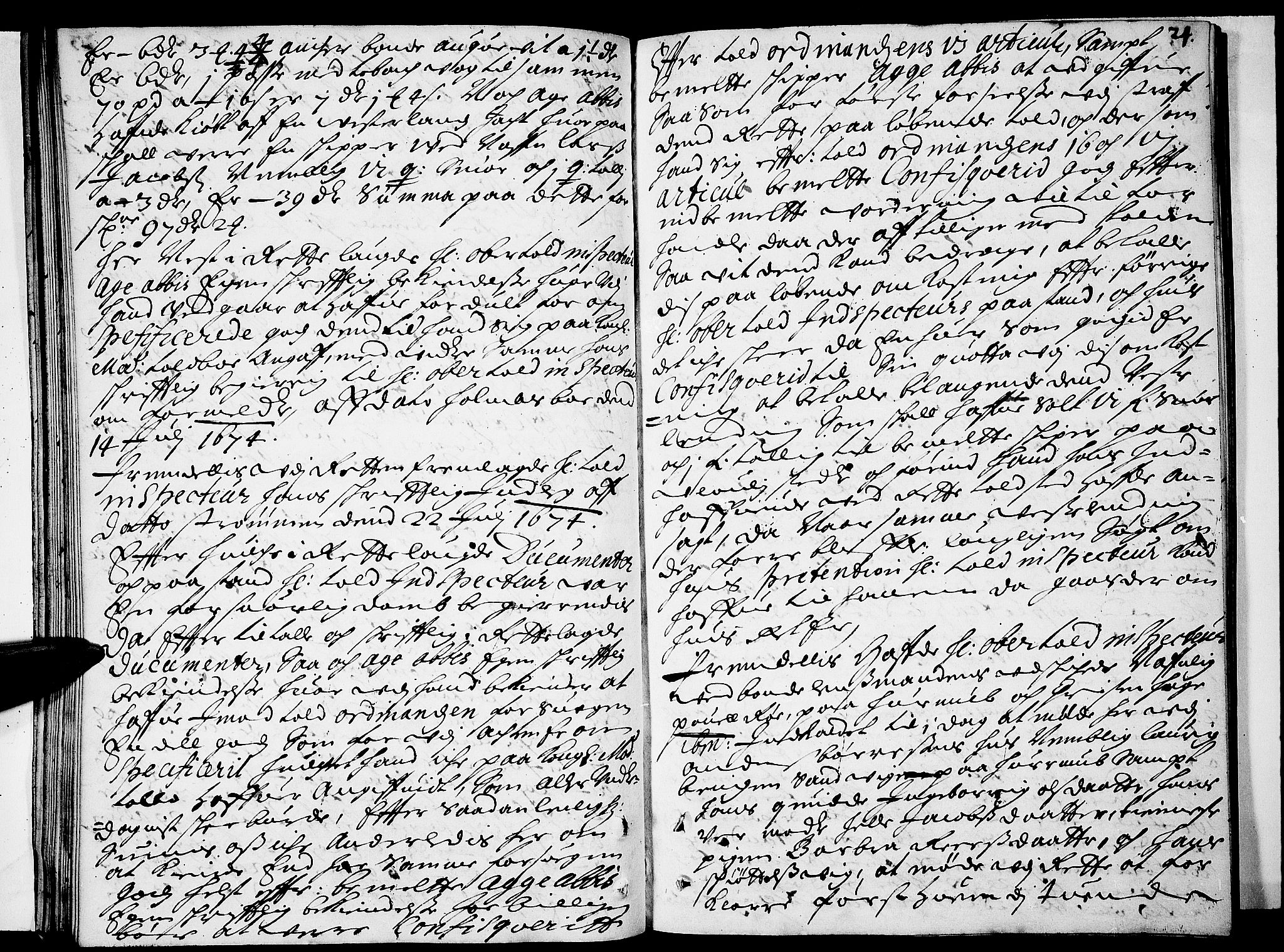 Lier, Røyken og Hurum sorenskriveri, SAKO/A-89/F/Fa/L0015: Tingbok, 1674, s. 24