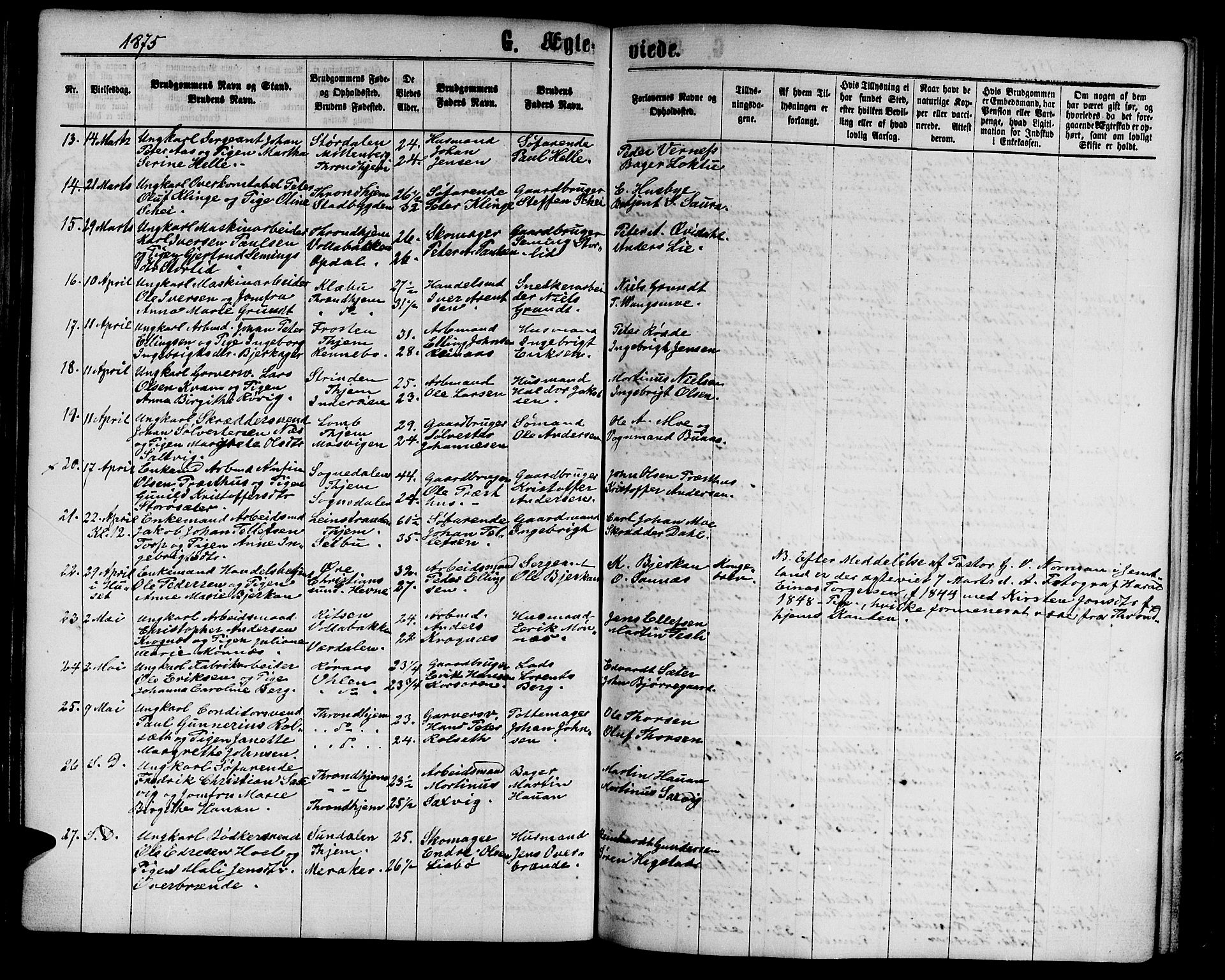 Ministerialprotokoller, klokkerbøker og fødselsregistre - Sør-Trøndelag, SAT/A-1456/602/L0141: Klokkerbok nr. 602C09, 1865-1877