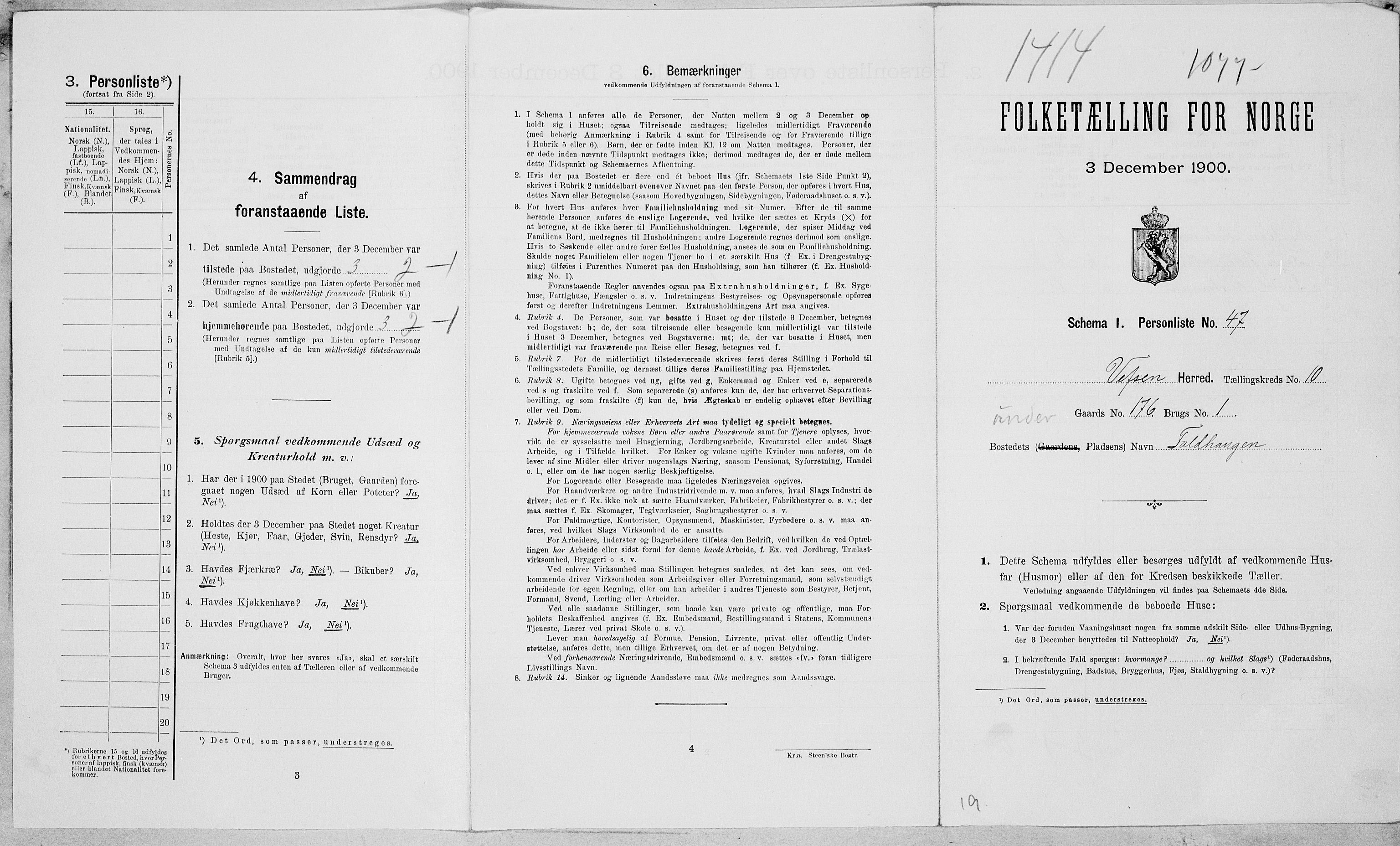 SAT, Folketelling 1900 for 1824 Vefsn herred, 1900, s. 971