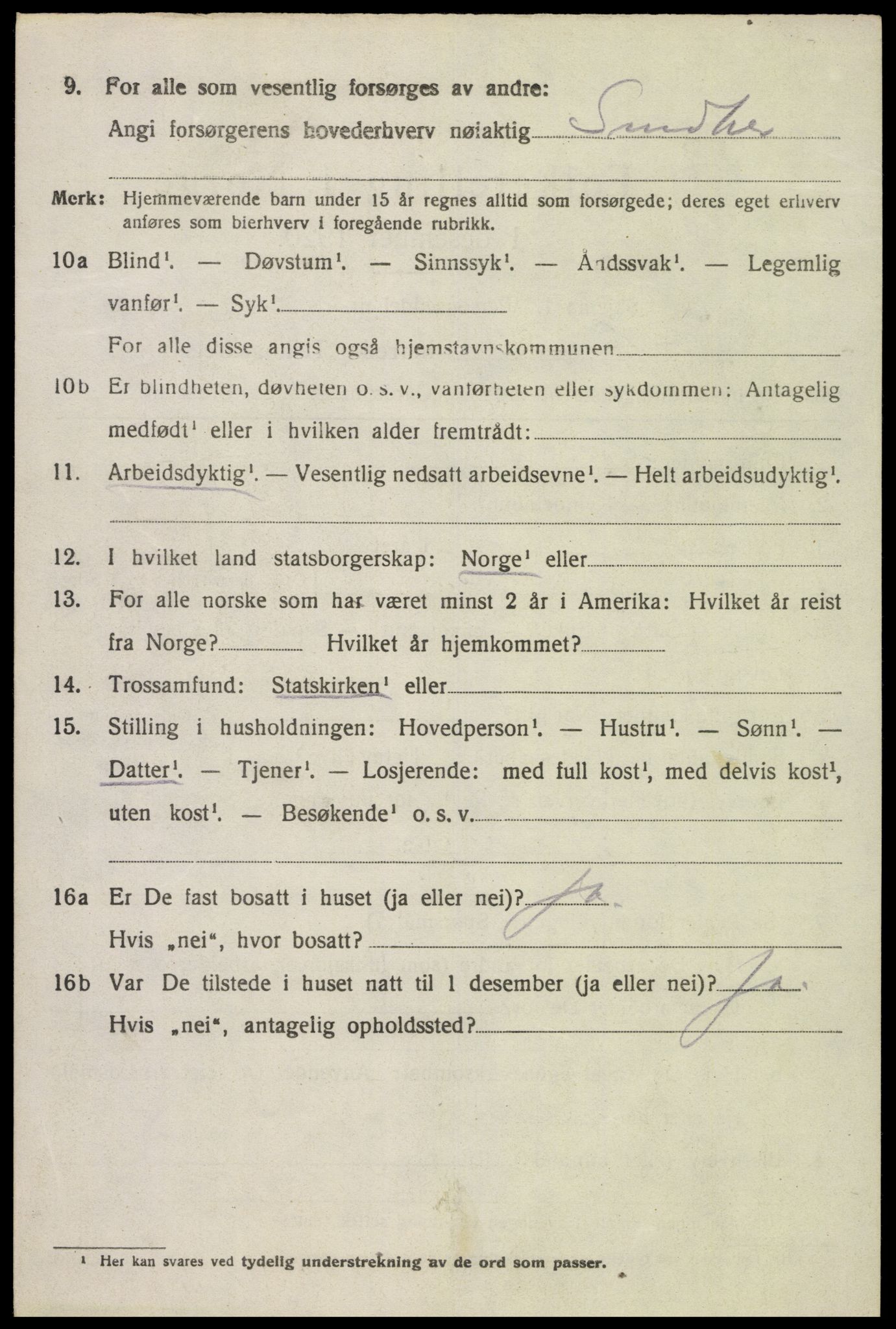 SAK, Folketelling 1920 for 1039 Herad herred, 1920, s. 1705