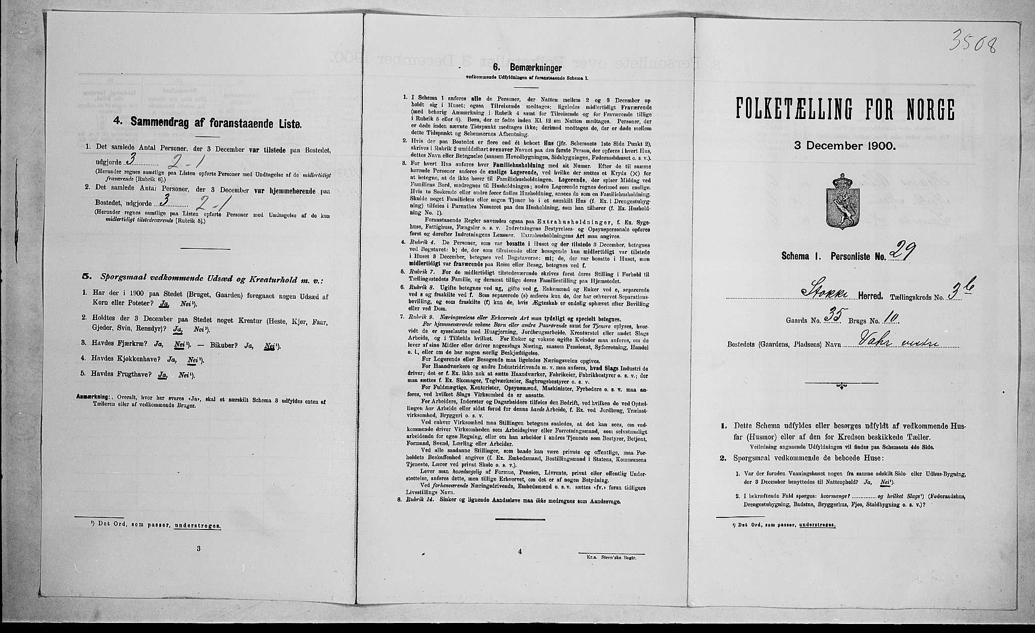 RA, Folketelling 1900 for 0720 Stokke herred, 1900, s. 735