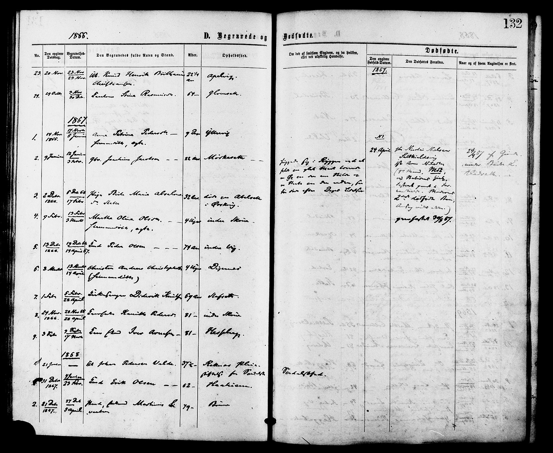 Ministerialprotokoller, klokkerbøker og fødselsregistre - Møre og Romsdal, AV/SAT-A-1454/524/L0355: Ministerialbok nr. 524A07, 1864-1879, s. 132