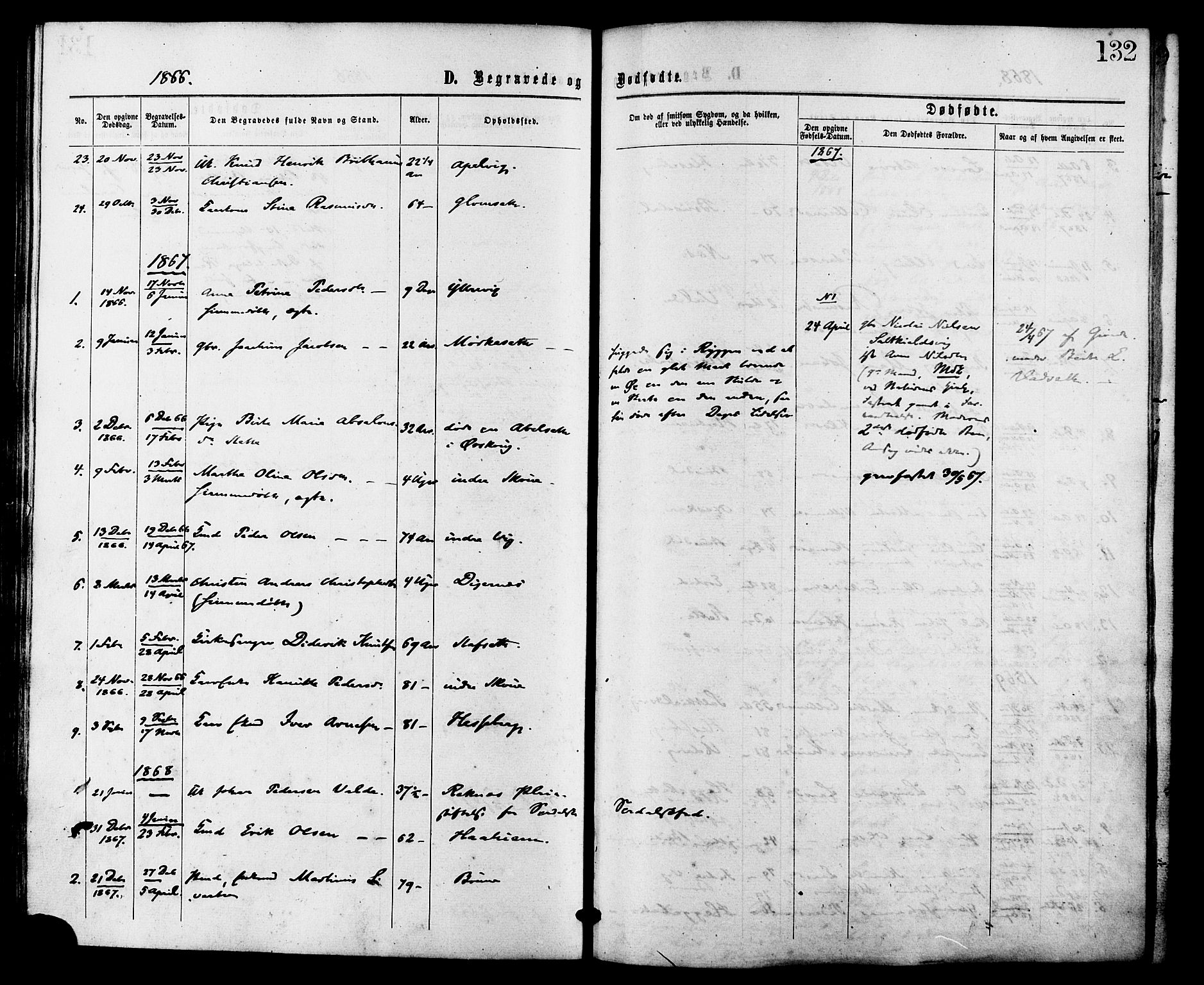 Ministerialprotokoller, klokkerbøker og fødselsregistre - Møre og Romsdal, SAT/A-1454/524/L0355: Ministerialbok nr. 524A07, 1864-1879, s. 132