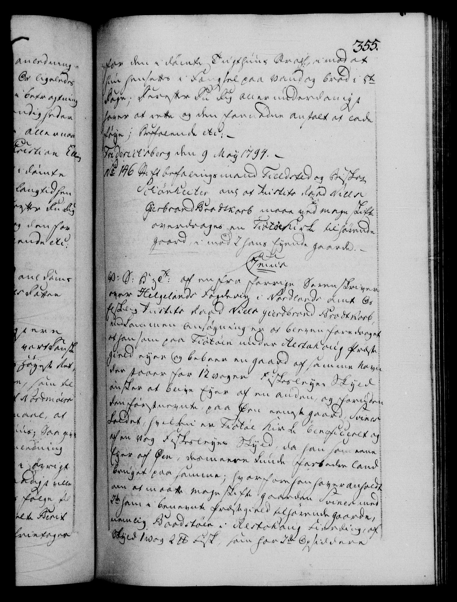 Danske Kanselli 1572-1799, AV/RA-EA-3023/F/Fc/Fca/Fcab/L0045: Norske tegnelser, 1792-1796, s. 355a