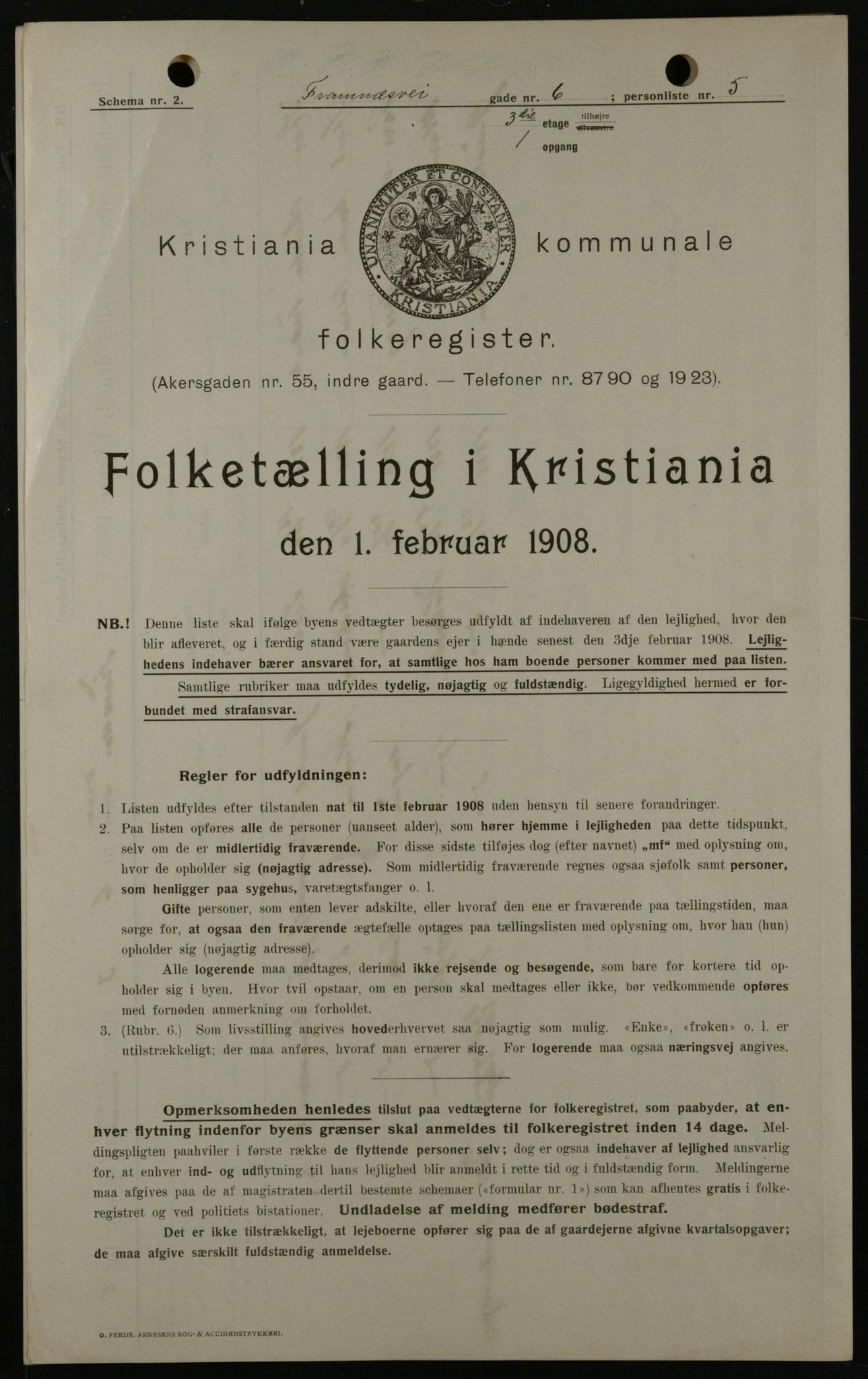 OBA, Kommunal folketelling 1.2.1908 for Kristiania kjøpstad, 1908, s. 22999