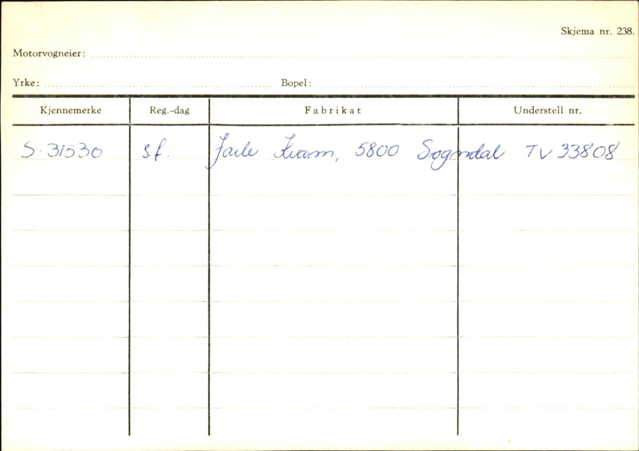 Statens vegvesen, Sogn og Fjordane vegkontor, SAB/A-5301/4/F/L0124: Eigarregister Sogndal A-U, 1945-1975, s. 150