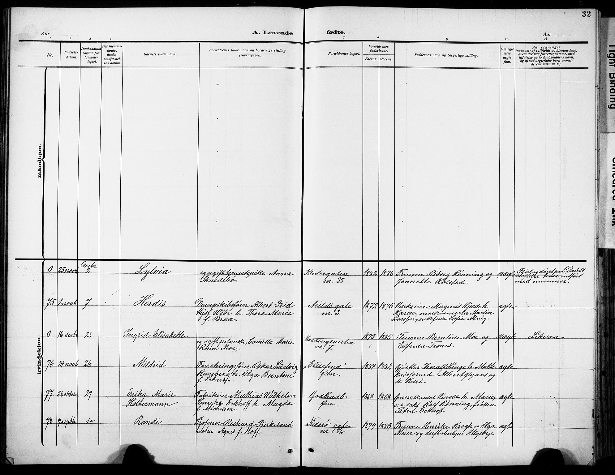 Ministerialprotokoller, klokkerbøker og fødselsregistre - Sør-Trøndelag, AV/SAT-A-1456/601/L0096: Klokkerbok nr. 601C14, 1911-1931, s. 32