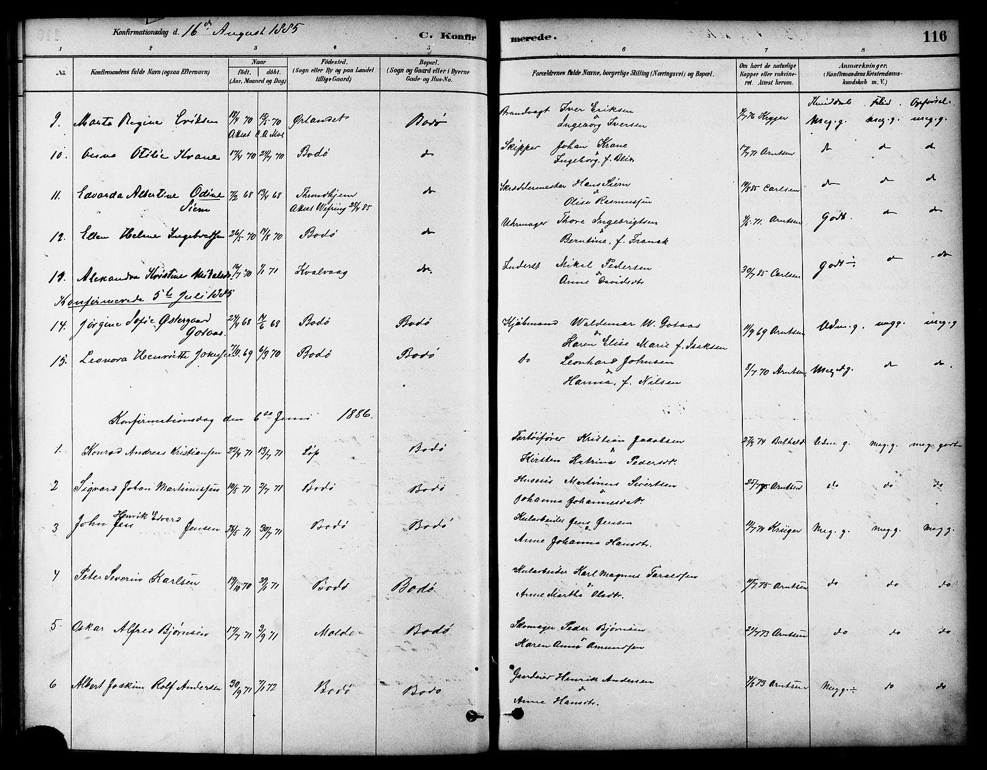 Ministerialprotokoller, klokkerbøker og fødselsregistre - Nordland, SAT/A-1459/801/L0030: Klokkerbok nr. 801C05, 1879-1887, s. 116