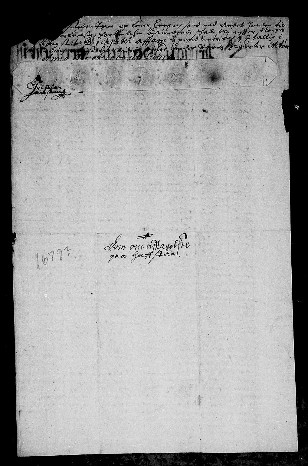 Rentekammeret inntil 1814, Reviderte regnskaper, Stiftamtstueregnskaper, Bergen stiftamt, AV/RA-EA-6043/R/Rc/L0055: Bergen stiftamt, 1679