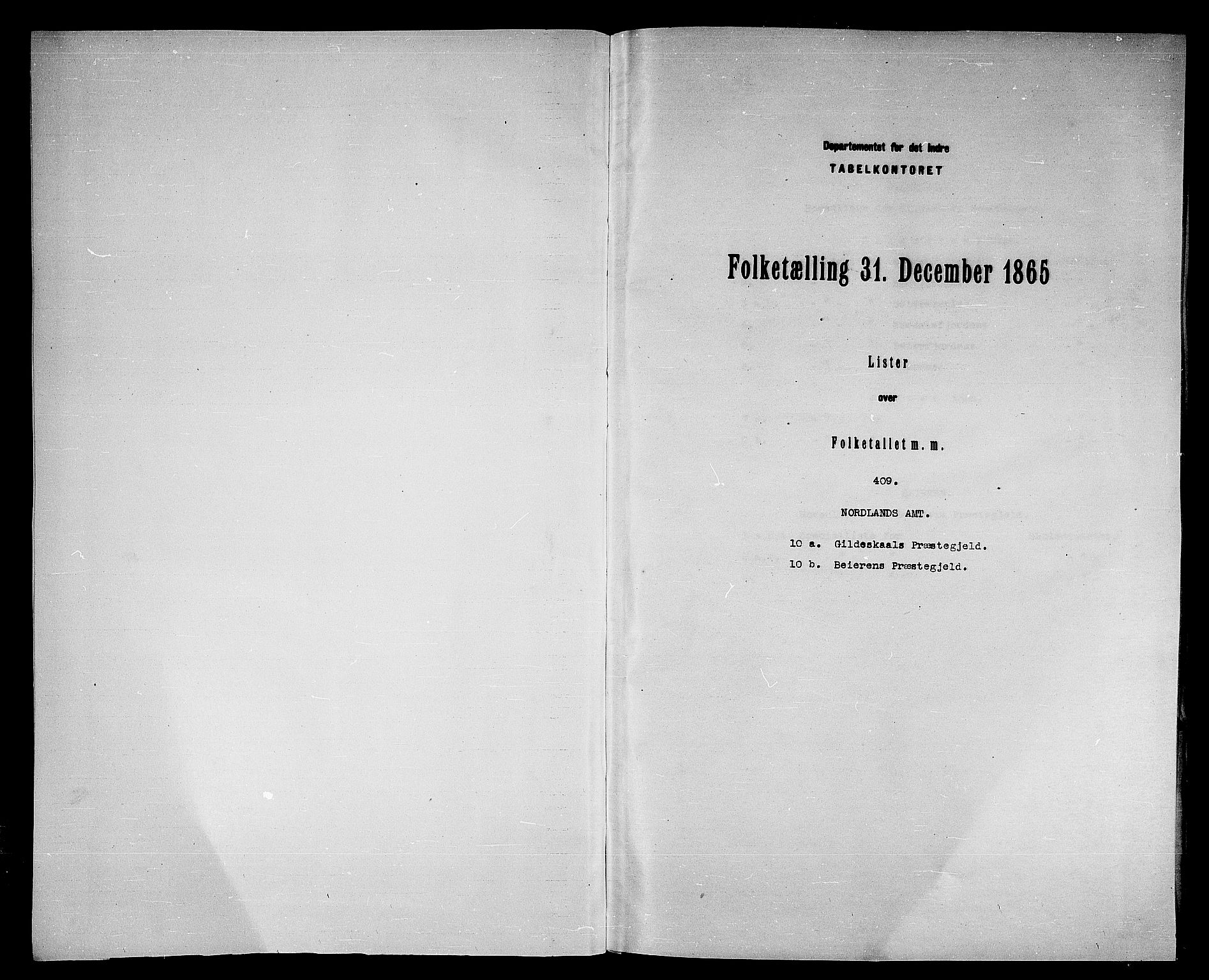 RA, Folketelling 1865 for 1838P Gildeskål prestegjeld, 1865, s. 3