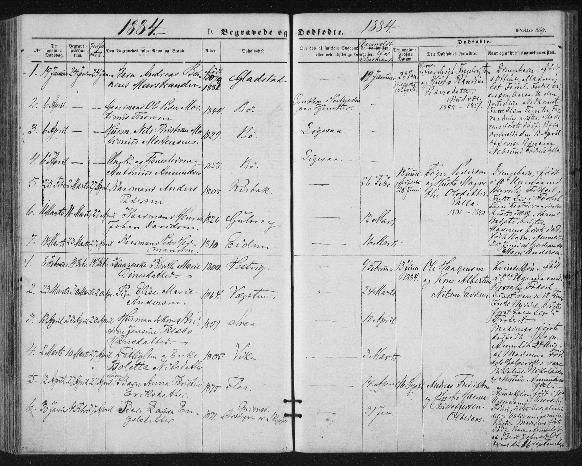 Ministerialprotokoller, klokkerbøker og fødselsregistre - Nordland, AV/SAT-A-1459/816/L0241: Ministerialbok nr. 816A07, 1870-1885, s. 269